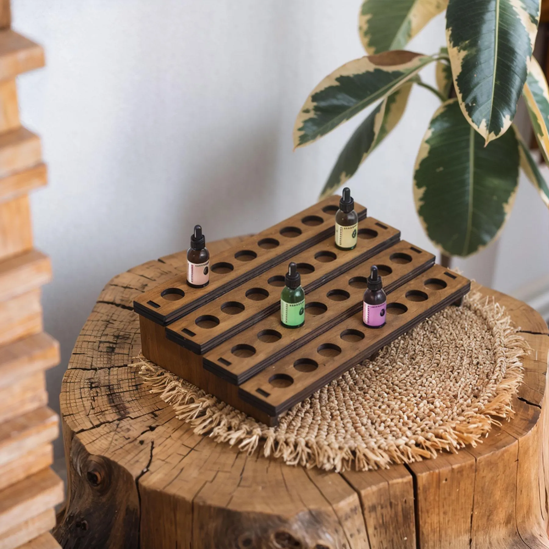 Essential oil stand, Essential oil holder, Essential oil rack, Wooden essential oil storage, Essential oil organizer, Essential oil shelf
