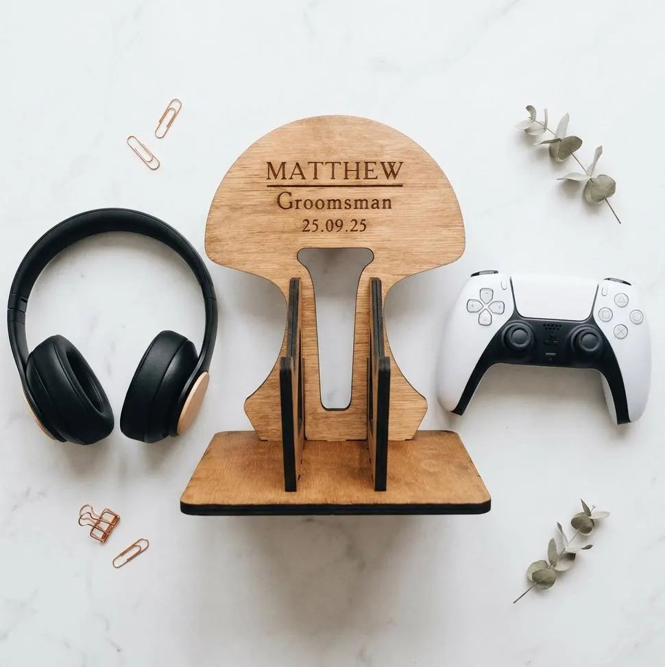 Custom Headset Controller Stand, Gaming Headset Holder, Custom Gaming Stand, Headphone and Controller Holder, Gaming Desk Organizer - image 3
