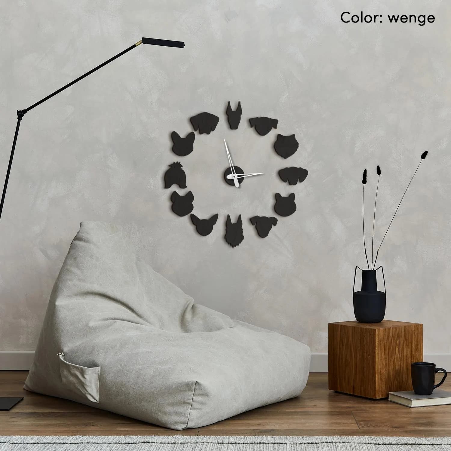 Dog breed clock, Dog wall clock silhouette, Puppy wall clock, Dog wall decor, Pet clock, Extra large wall clock, Oversized wall clock modern - image 2