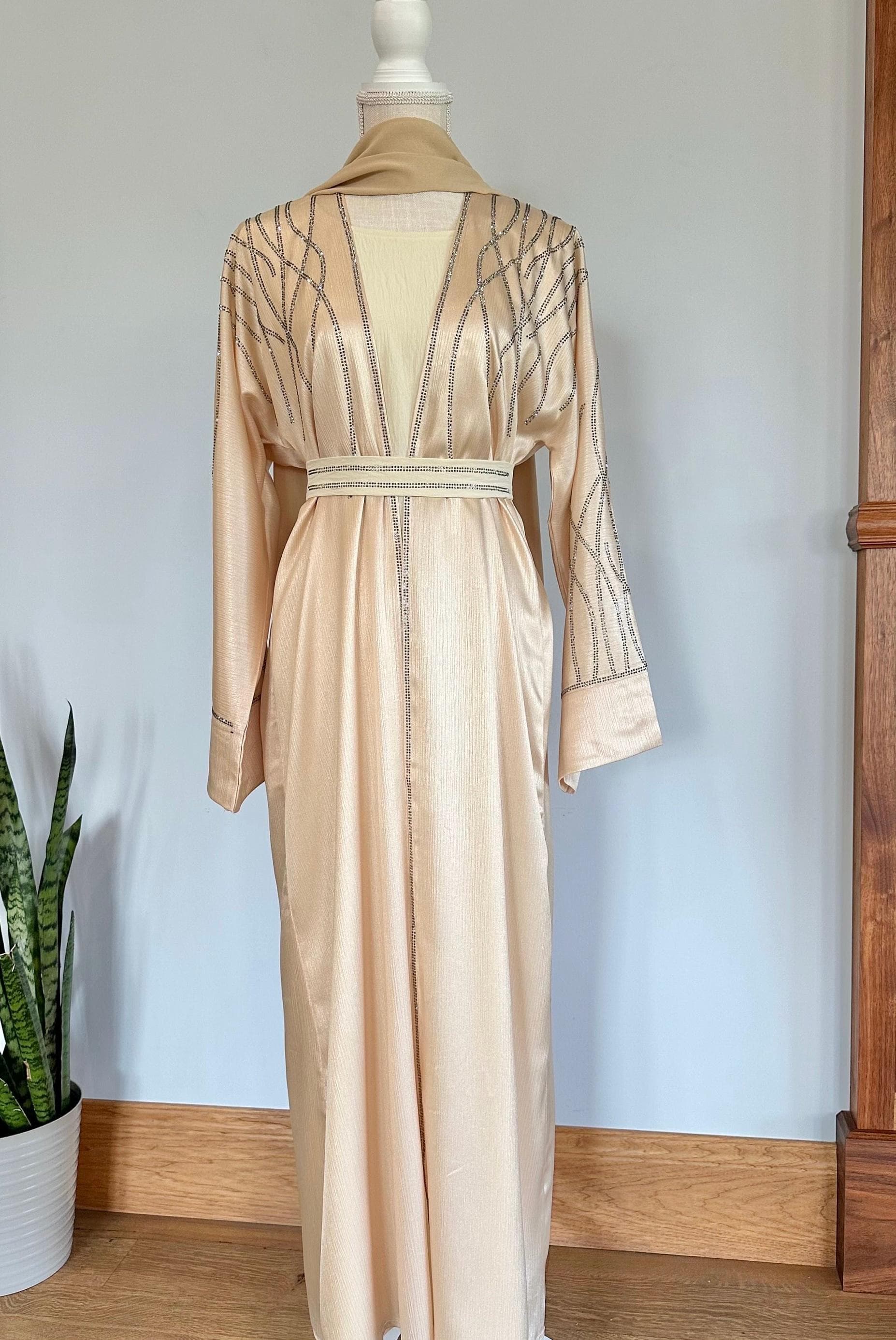 Light Yellow Modest Dubai Abaya, Women's Abaya - image 5