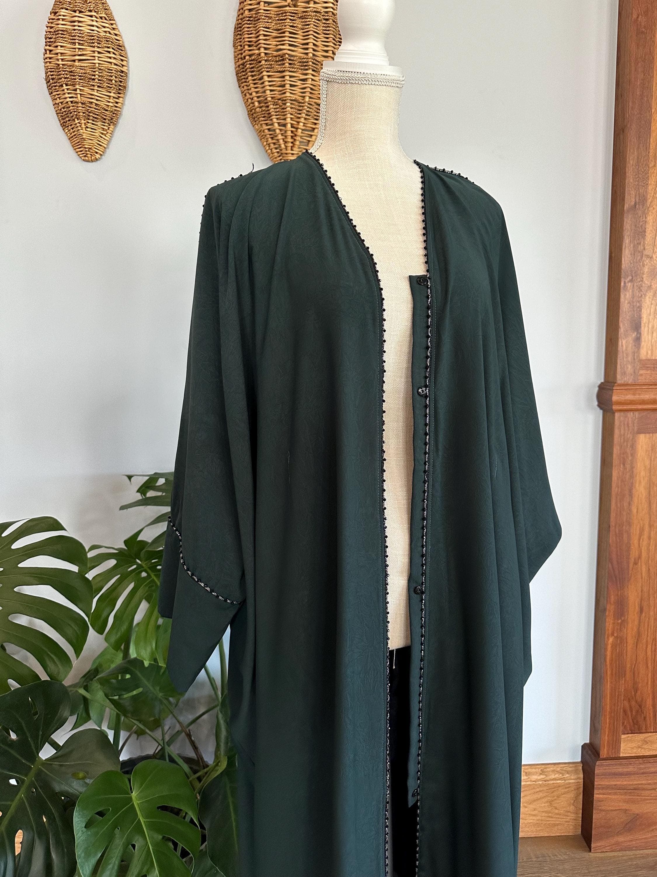 Green Butterfly Abaya with Matching Headscarf