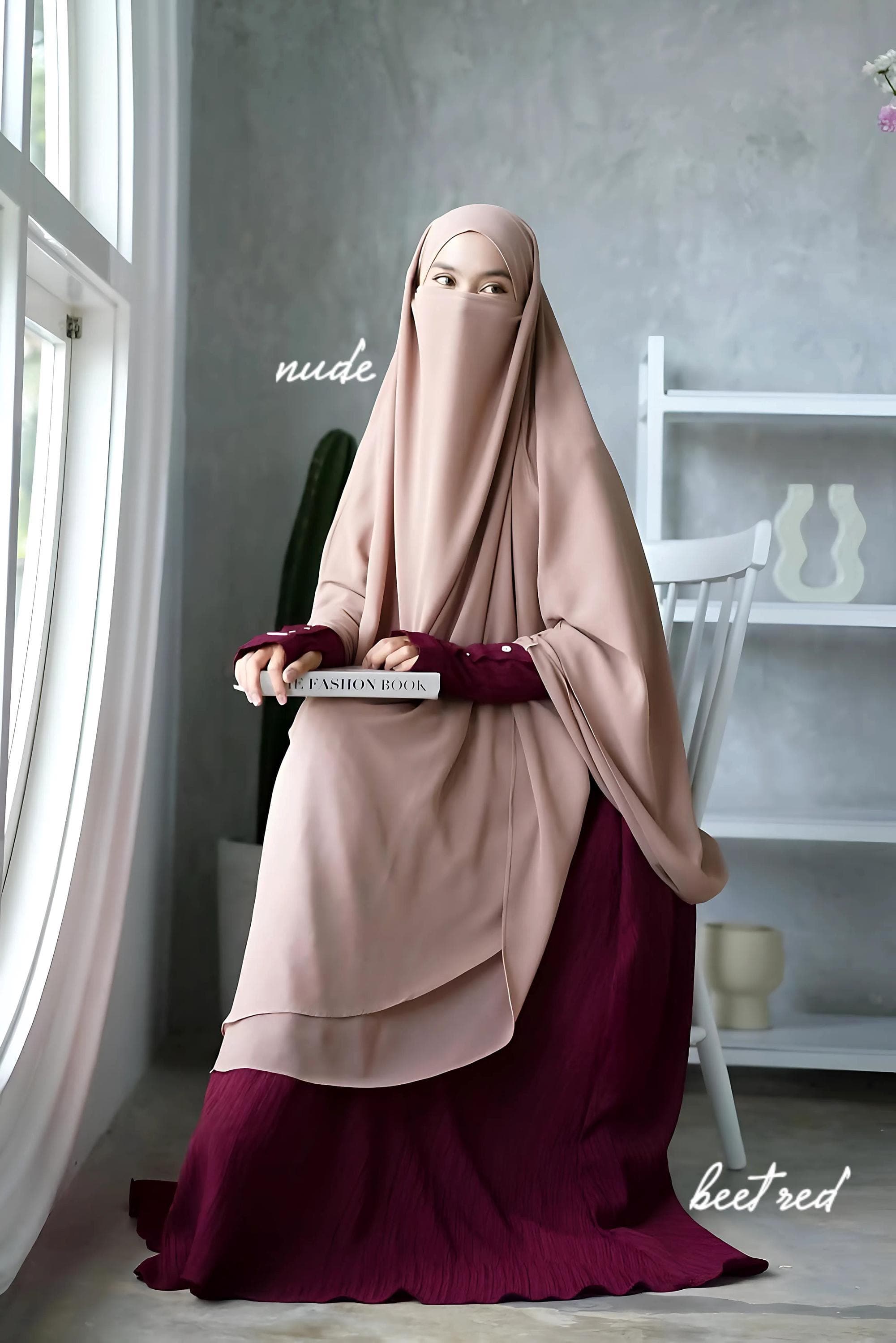 Elegant Abaya Khimar Set: Korean Collar Muslim Prayer Dress - image 5