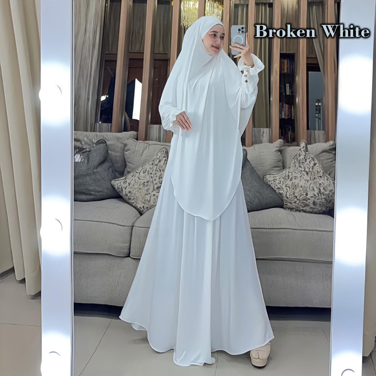 Elegant Jersey Abaya French Khimar Set Modest Daily Wear with Half Niqab Perfect for Ramadan or Eid Modern Islamic Casual Fashion for Women