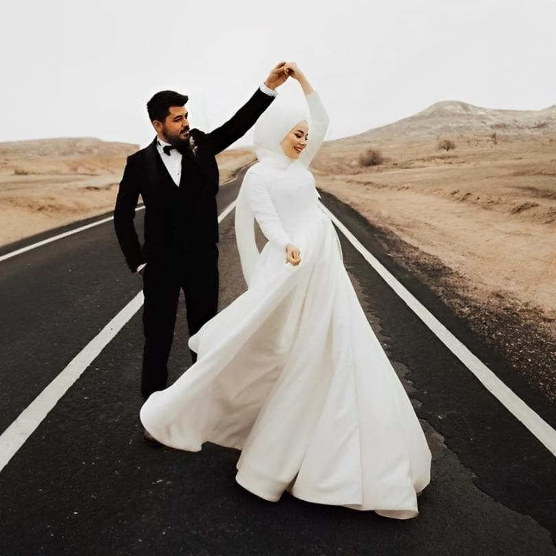 Islamic Wedding Dress: Modern Modest Boho Engagement Gown - image 3