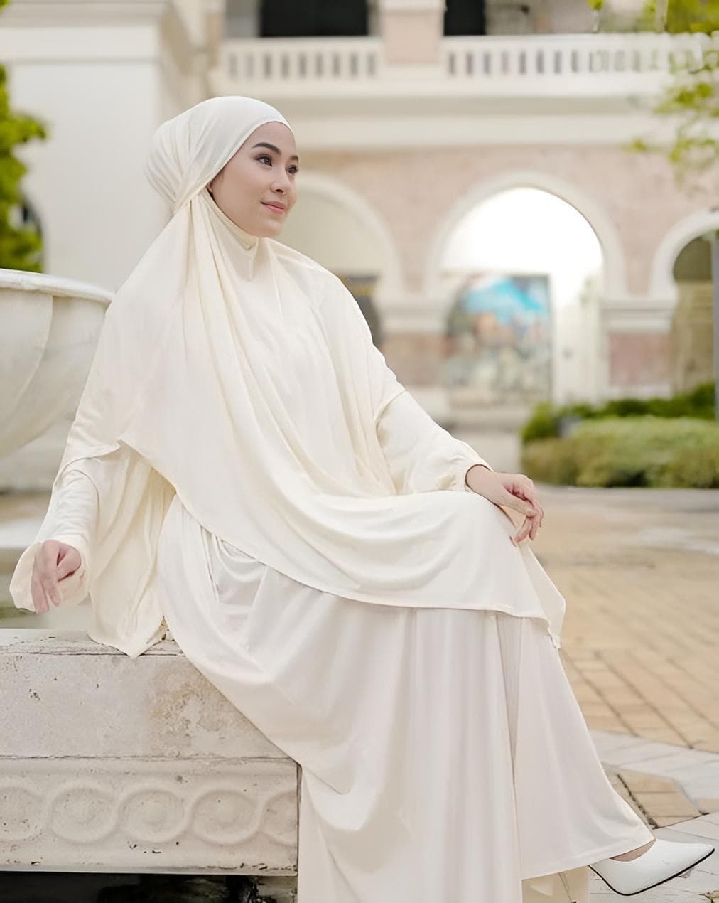 Belted Abaya Set: French Khimar & Niqab - Modest Islamic Prayer Dress - image 4