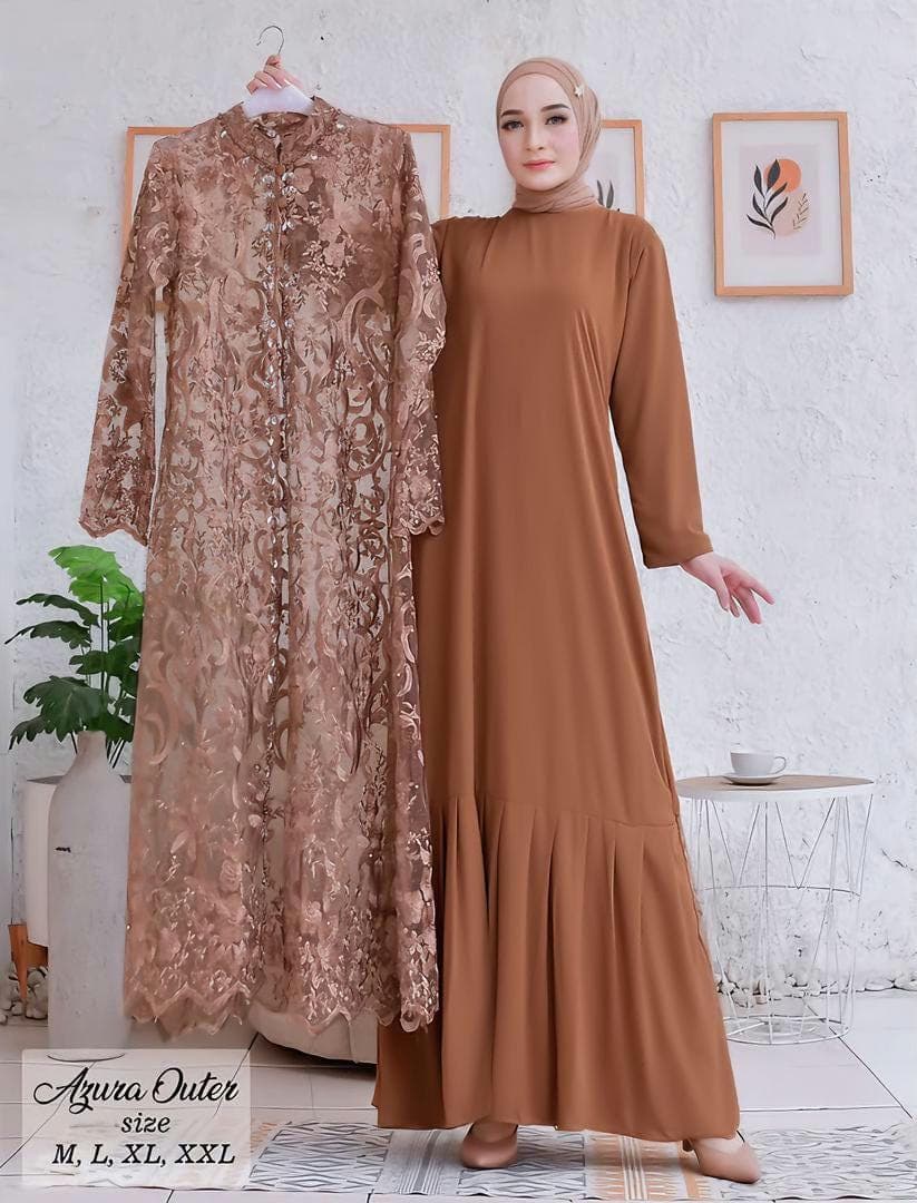 Embroidered Tulle Abaya: Azura Lace Coat, Modest Wedding Outerwear (Sizes M-XXL) - image 5