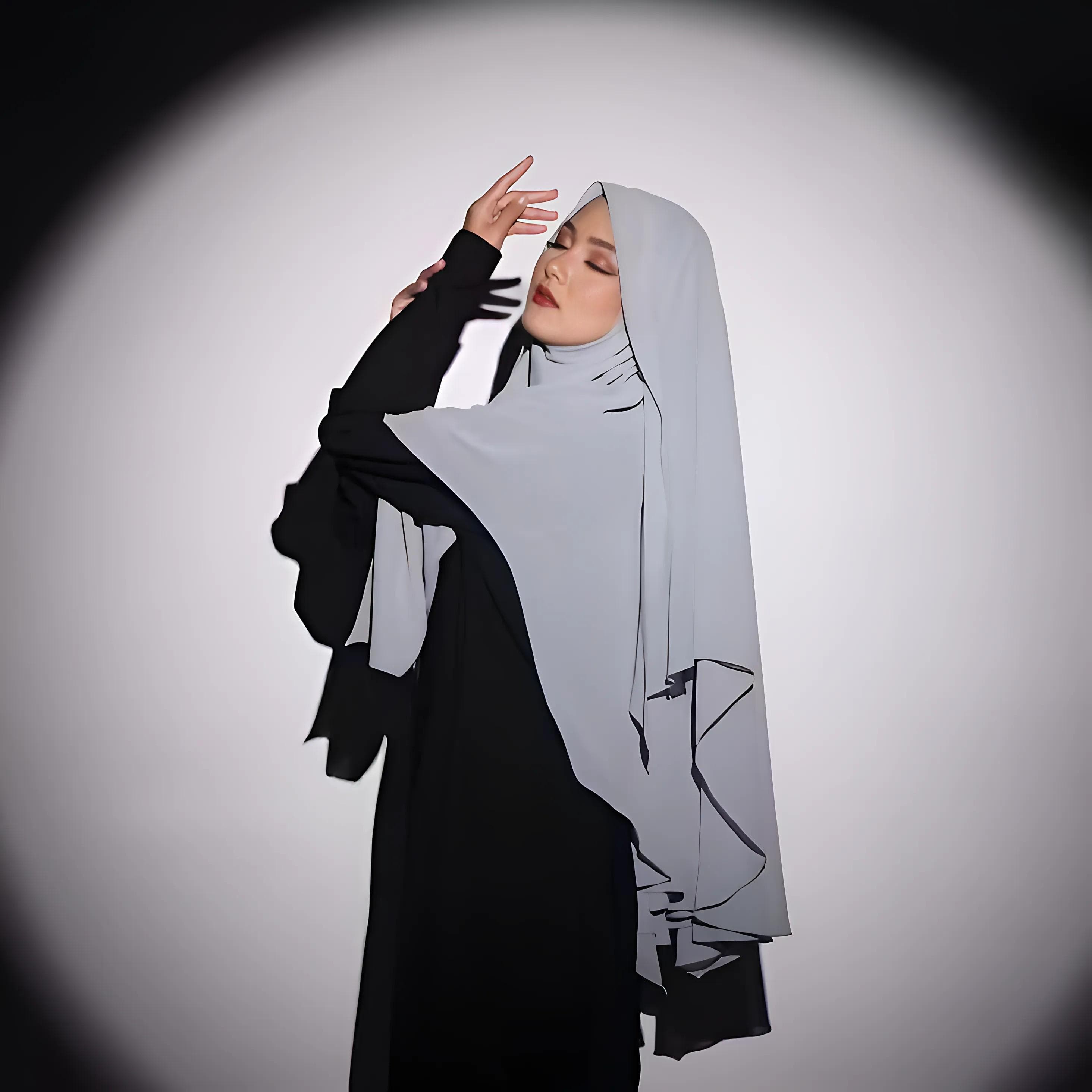 Flowy French Khimar: Two Layer Niqab, Modest Muslim Hijab