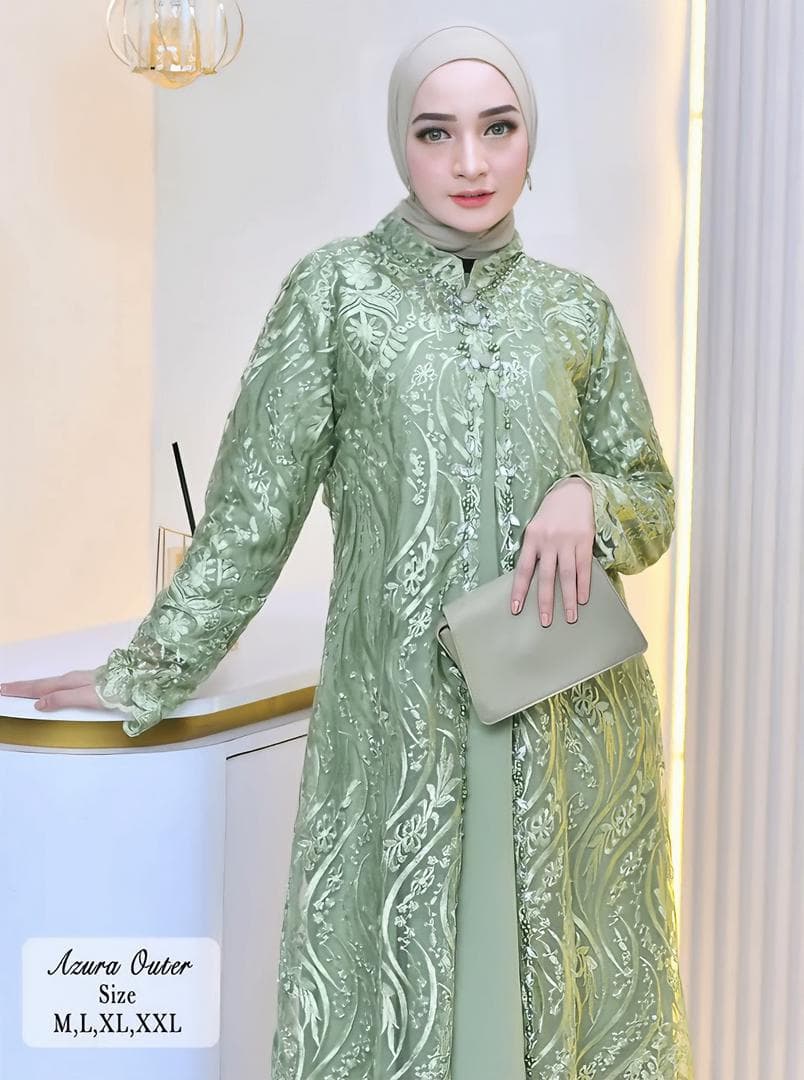Embroidered Tulle Abaya: Azura Lace Coat, Modest Wedding Outerwear (Sizes M-XXL) - image 4
