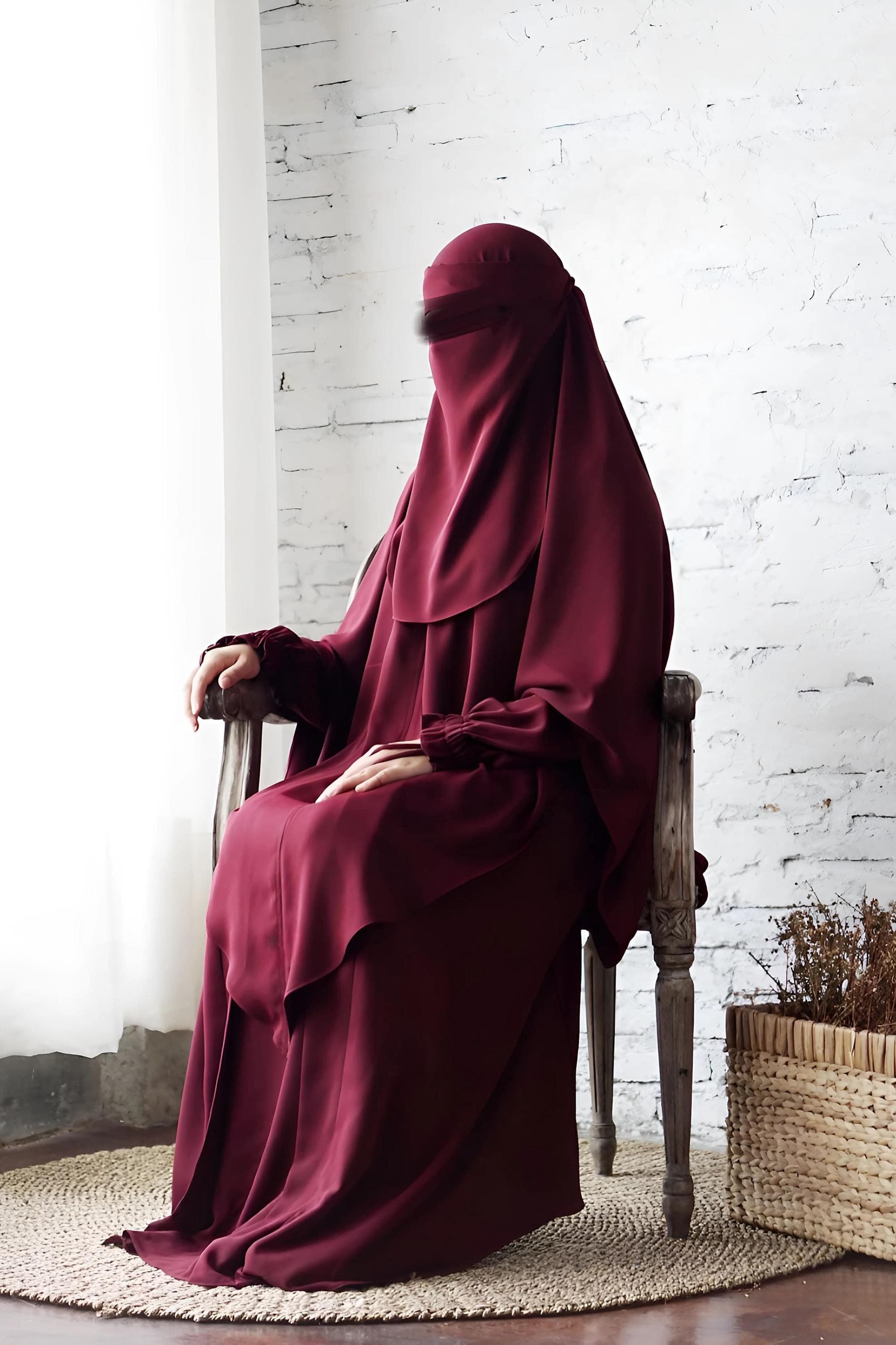 Simply Muslim Abaya & Khimar Anti UV Islamic Women Outfit for Ramadan Eid Prayer & Daily Wear OOTD Muslimah Hijab
