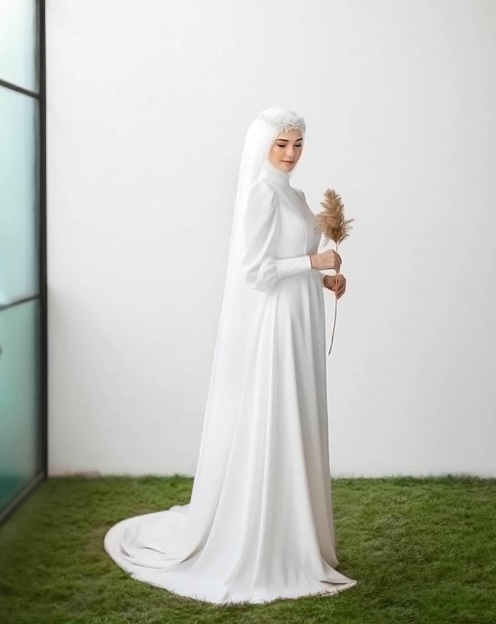 Islamic Wedding Dress: Modern Modest Boho Engagement Gown