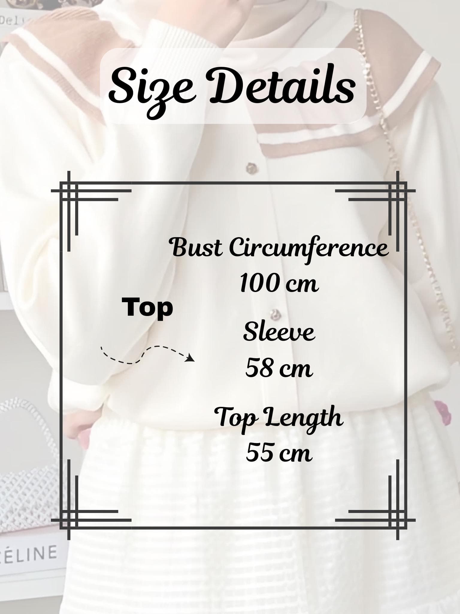 Women knit sweater top with layered collar detail in neutral color, styled for modest everyday wear