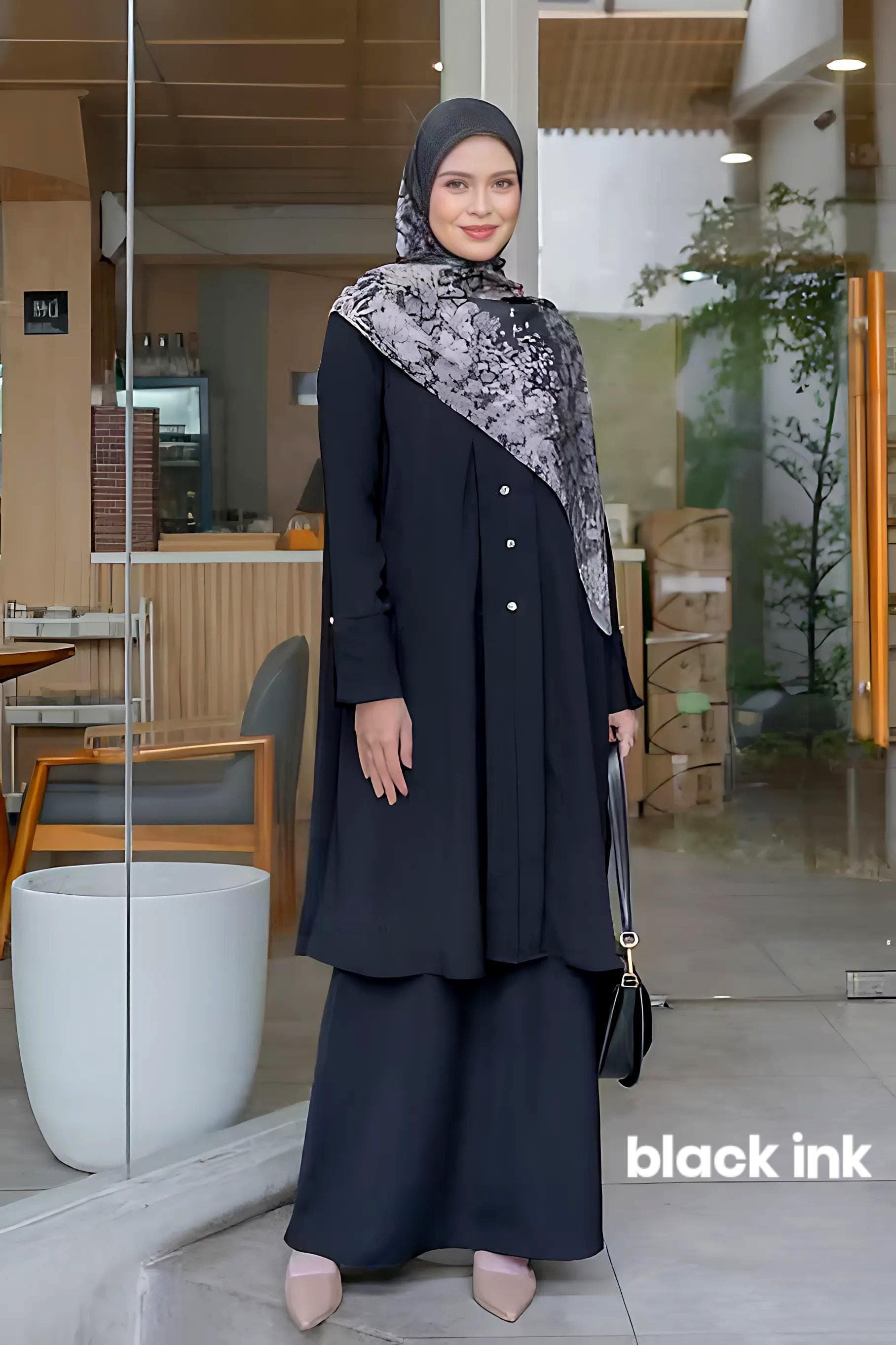 Minimalist Tunic Skirt Set: Medina Polyester Kebaya Style Outfit - image 5