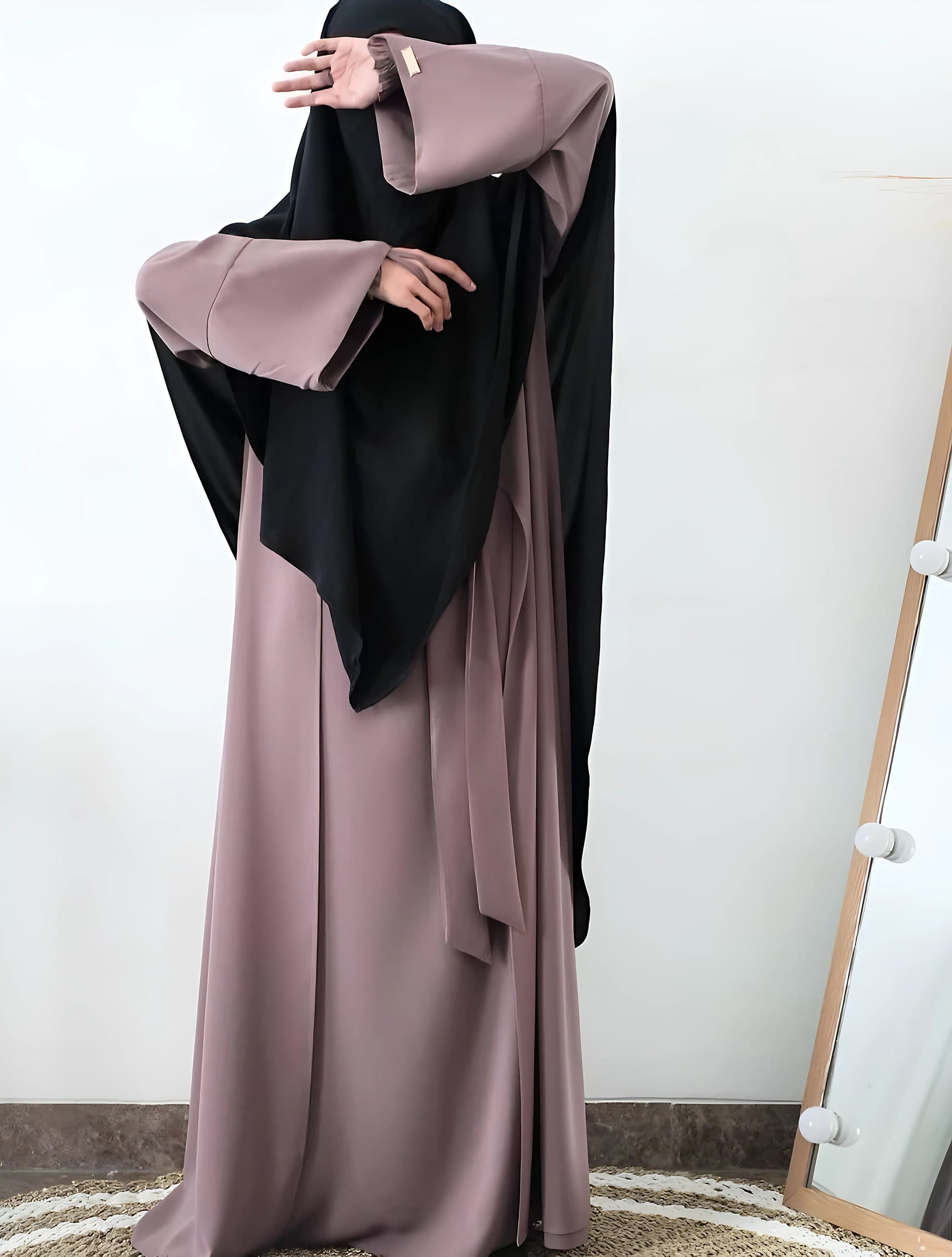 Vest Abaya and French Khimar Muslimah Dress Jalabiya Modest Garments High Quality Islamic Eid Outfit Prayer Wear Caftan Longdress Versatile