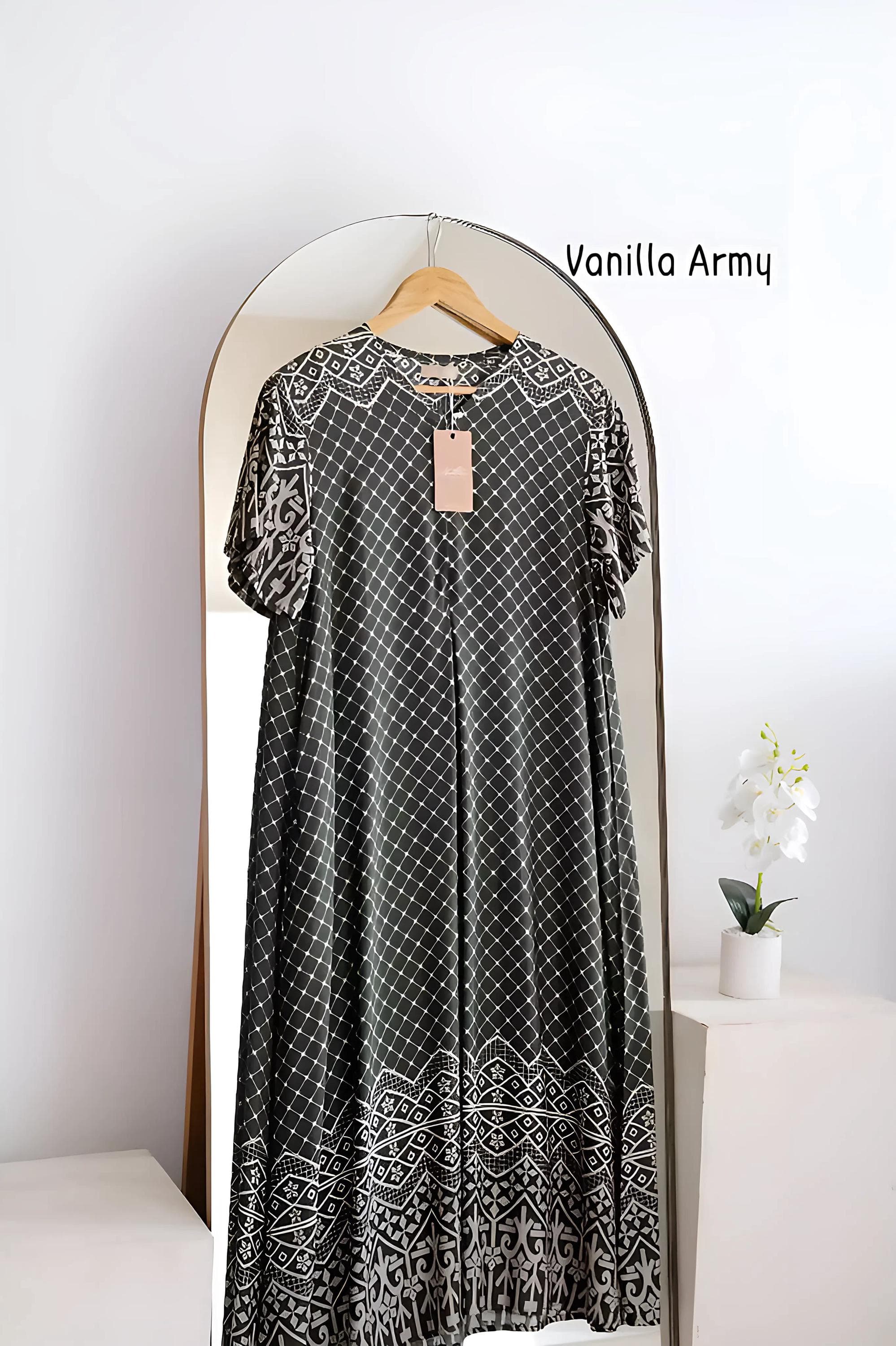 Cotton Rayon A-Line Loungewear Dress with Pockets - image 5