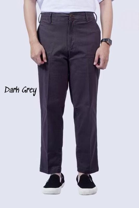 “Men’s cream slim fit chino pants made from cotton material with modern casual cut”