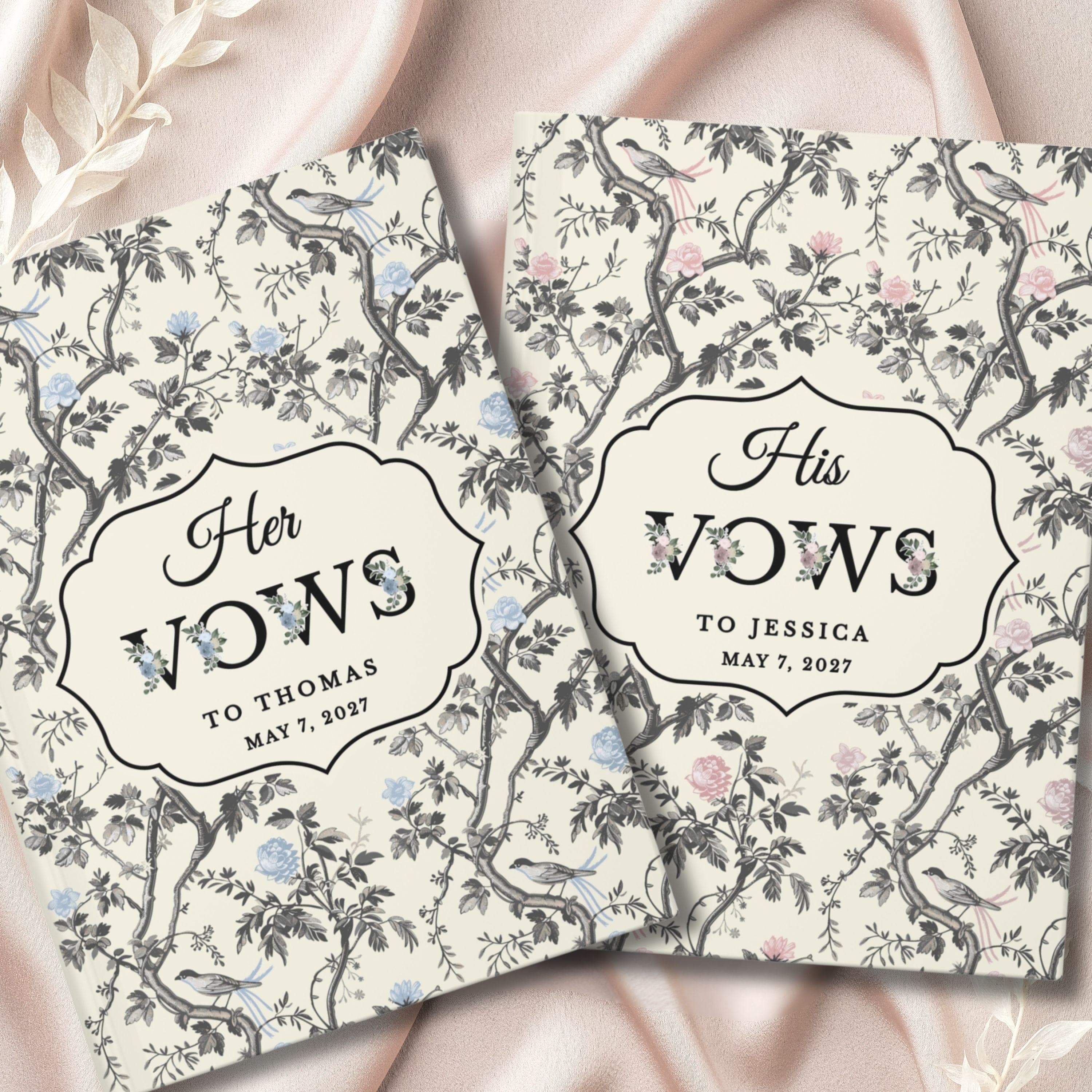 His and Her Vow Books (Sold Separately), Personalized Wedding Vow Book Set, Custom Hardcover Vow Books, Bride Groom Wedding Keepsake
