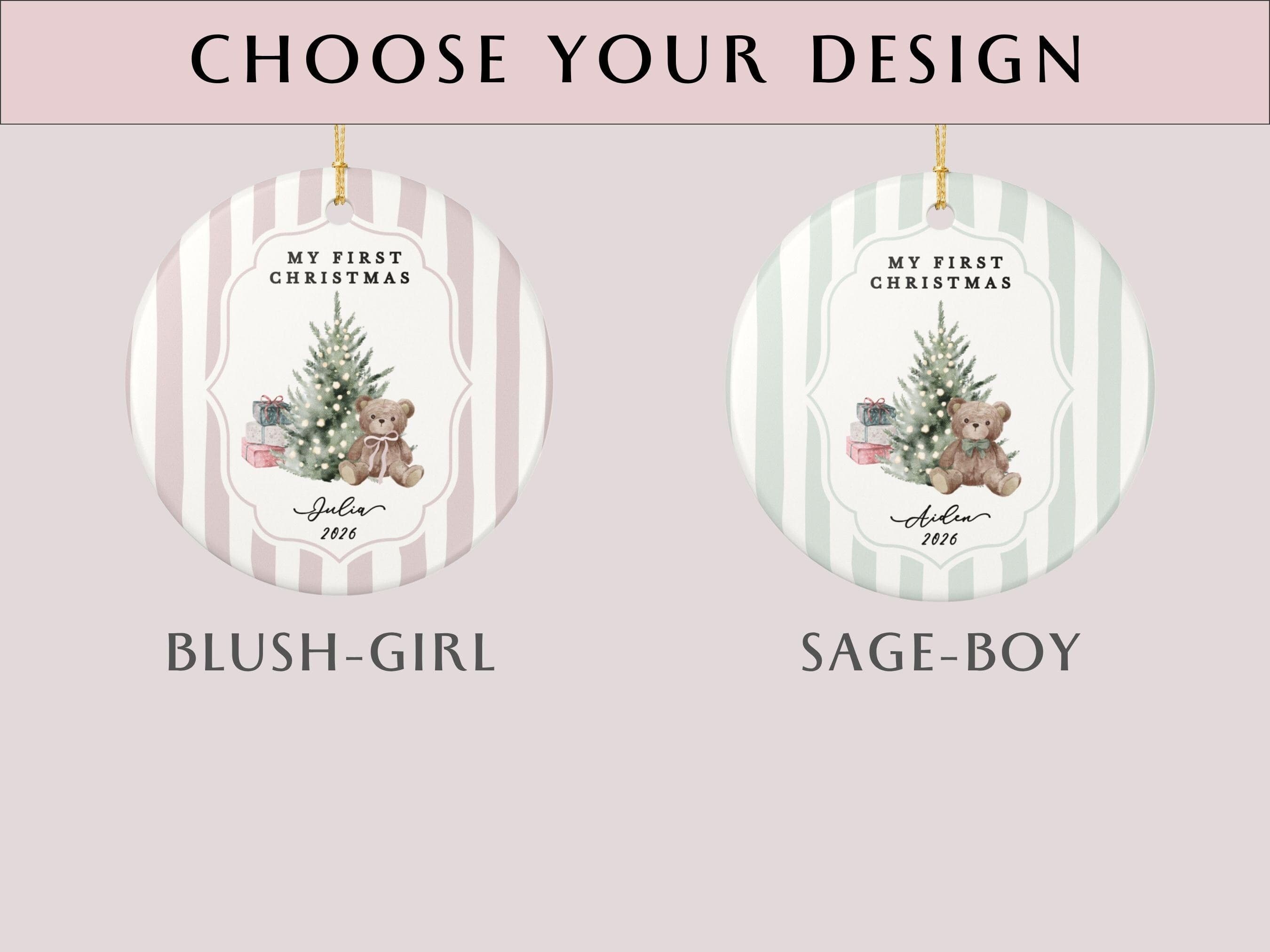 Baby’s First Christmas Ornament • Personalized Baby Name Keepsake • Teddy Bear Christmas Ornament 2026 - image 4