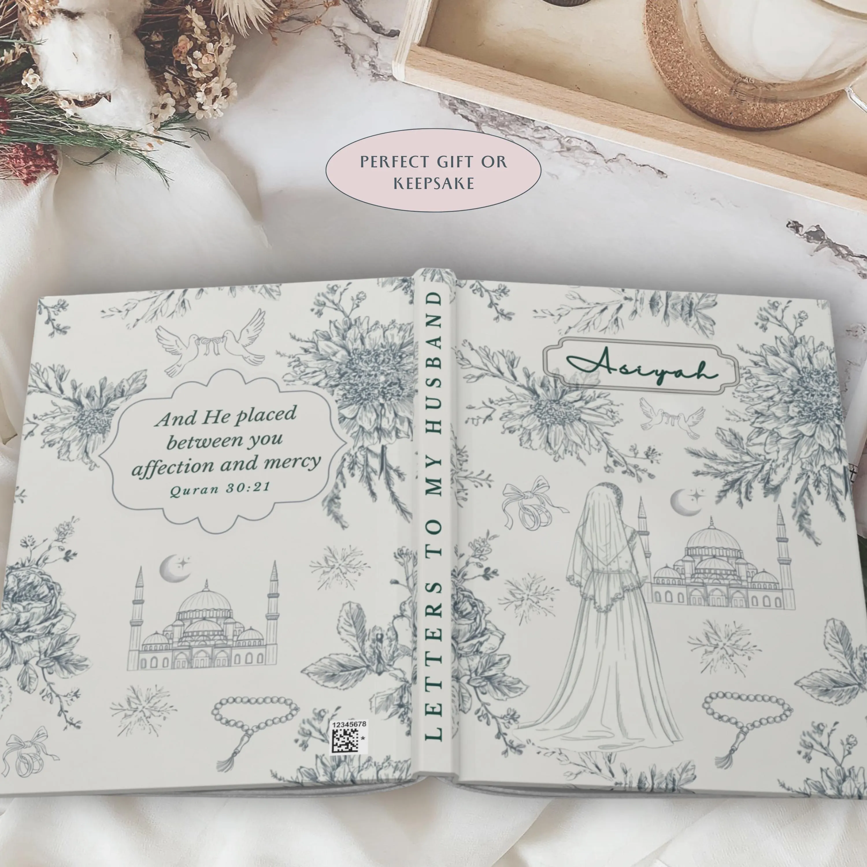 Letters to My Husband Journal, Muslim Wedding Gift, Islamic Marriage Keepsake, Personalized Nikkah Gift, Future Husband Journal - image 4