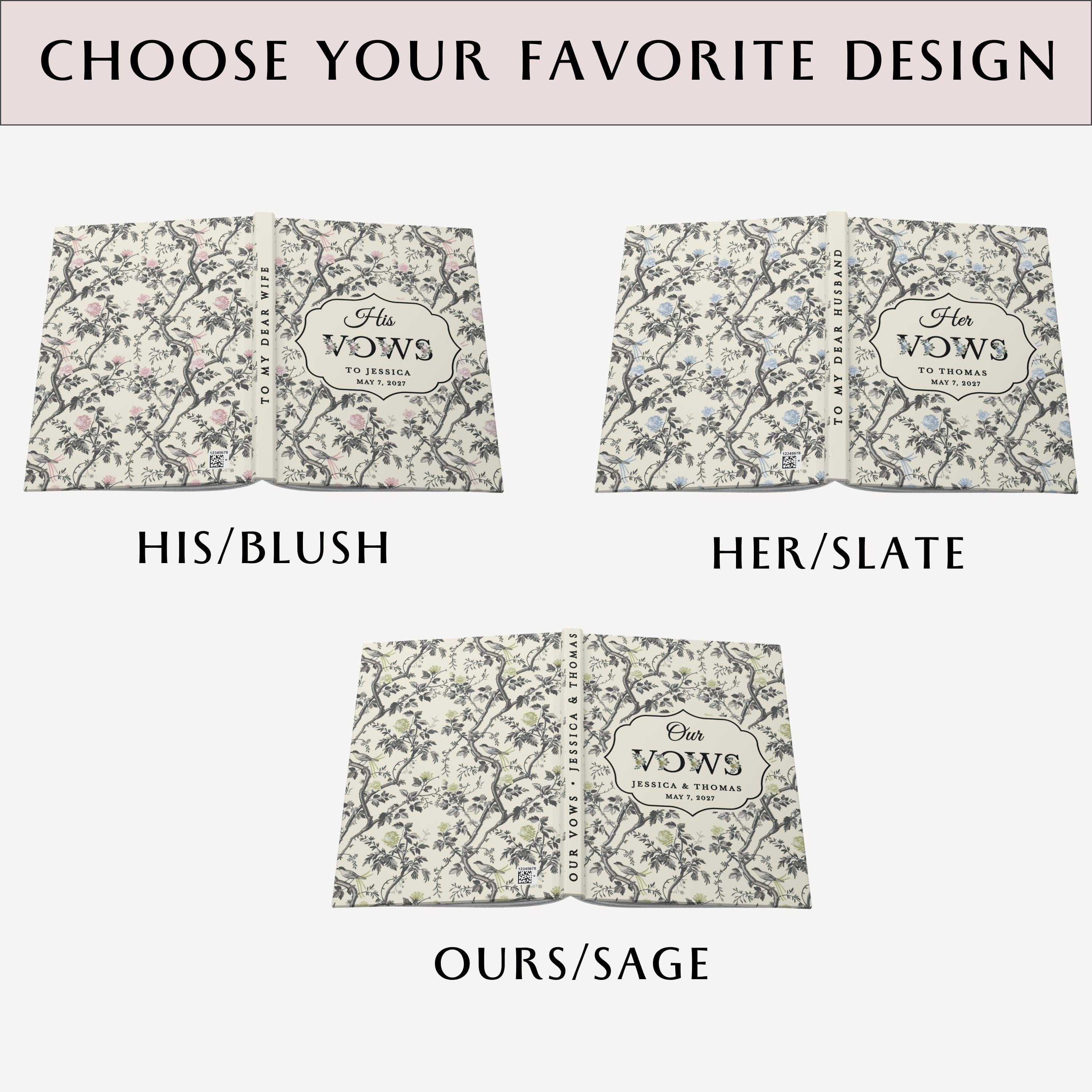 His and Her Vow Books (Sold Separately), Personalized Wedding Vow Book Set, Custom Hardcover Vow Books, Bride Groom Wedding Keepsake - image 5