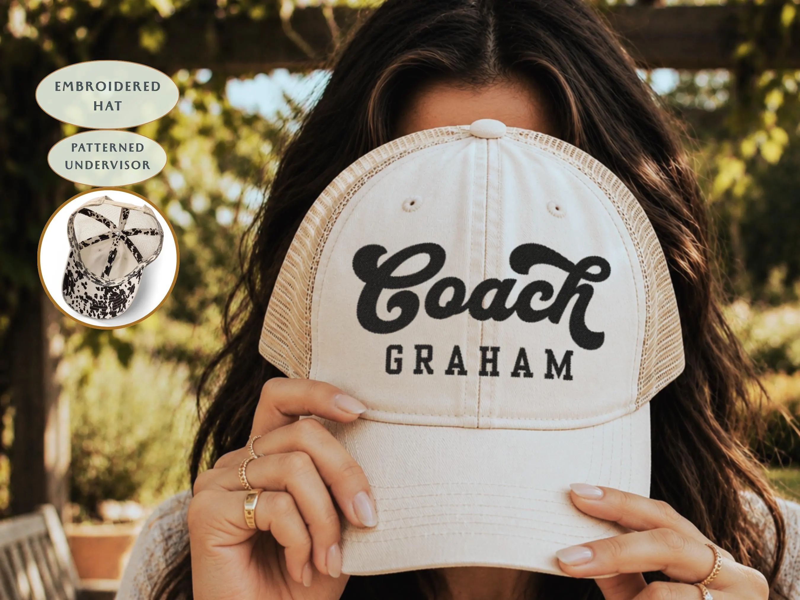 Personalized Coach Embroidered Hat, Custom Name Trucker Hat, Baseball Coach Gift, Sports Mom Hat, Team Coach Cap, Football Coach
