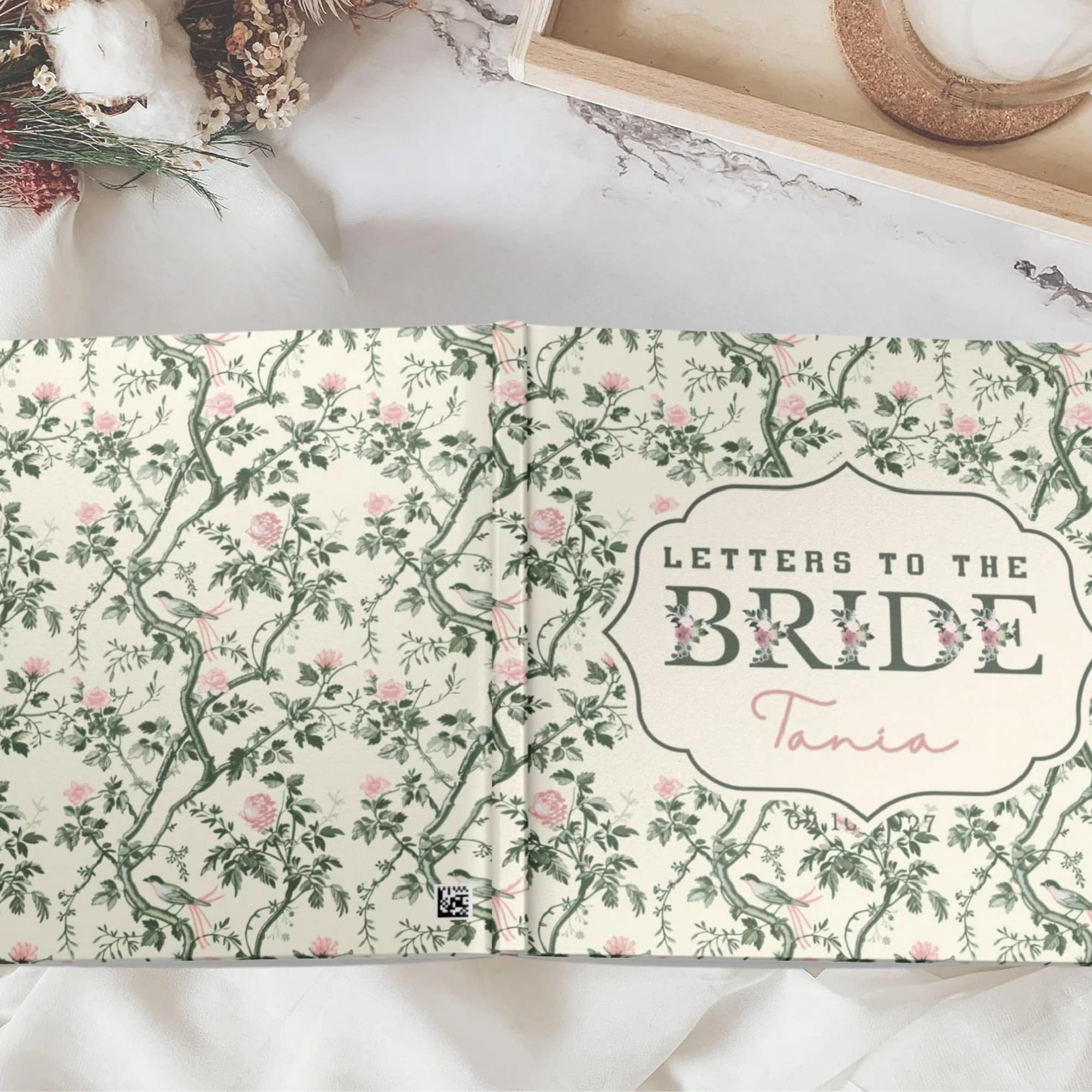 Letters to the Bride Guest Book, Personalized Bridal Shower Guestbook, Wedding Advice Book, Bride Keepsake, Toile Bride Gift - image 5