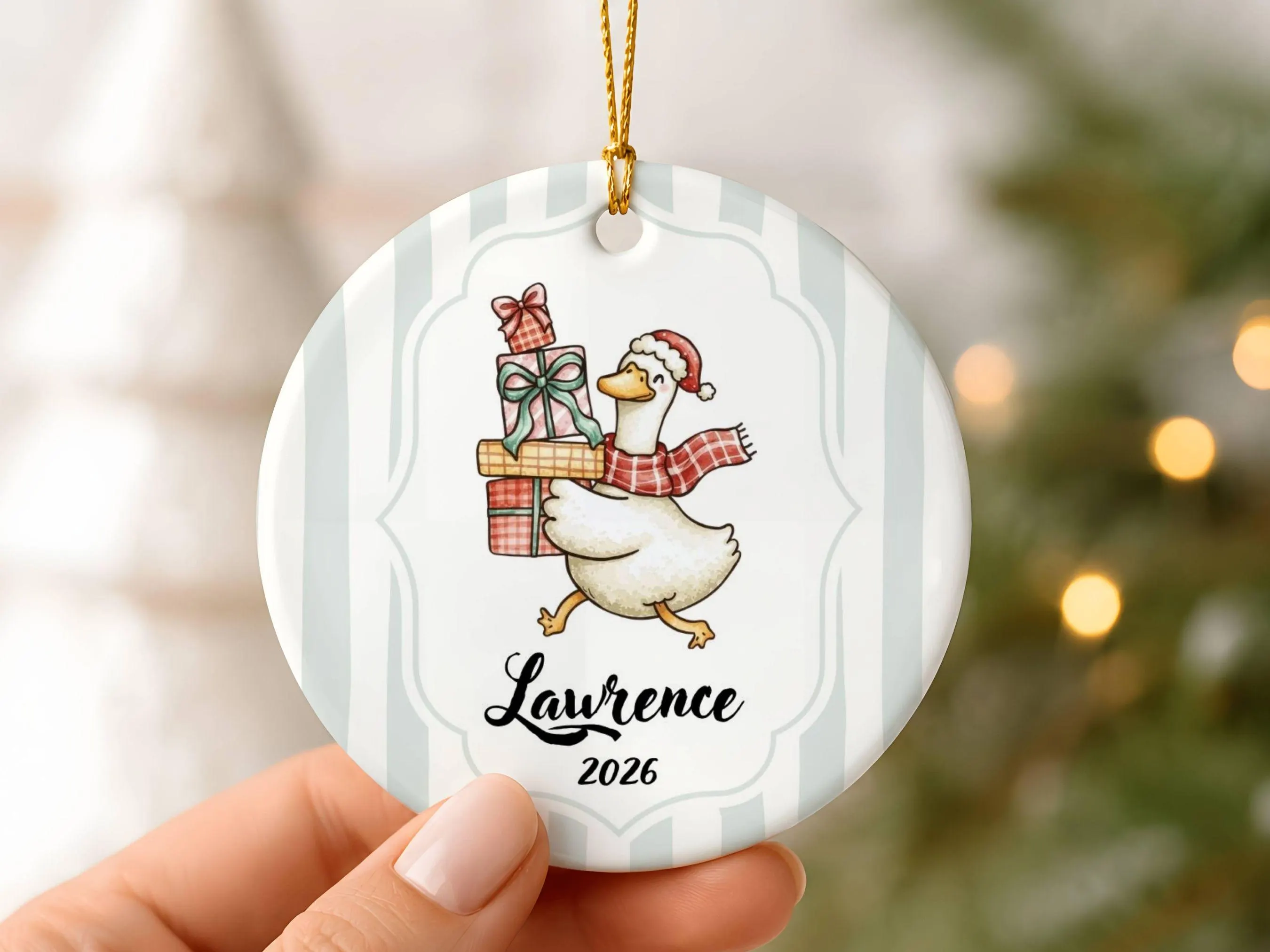 Silly Goose Personalized Ornament • Custom Name Tag Christmas Ornament • Funny Family & Friend Gift Label - image 5