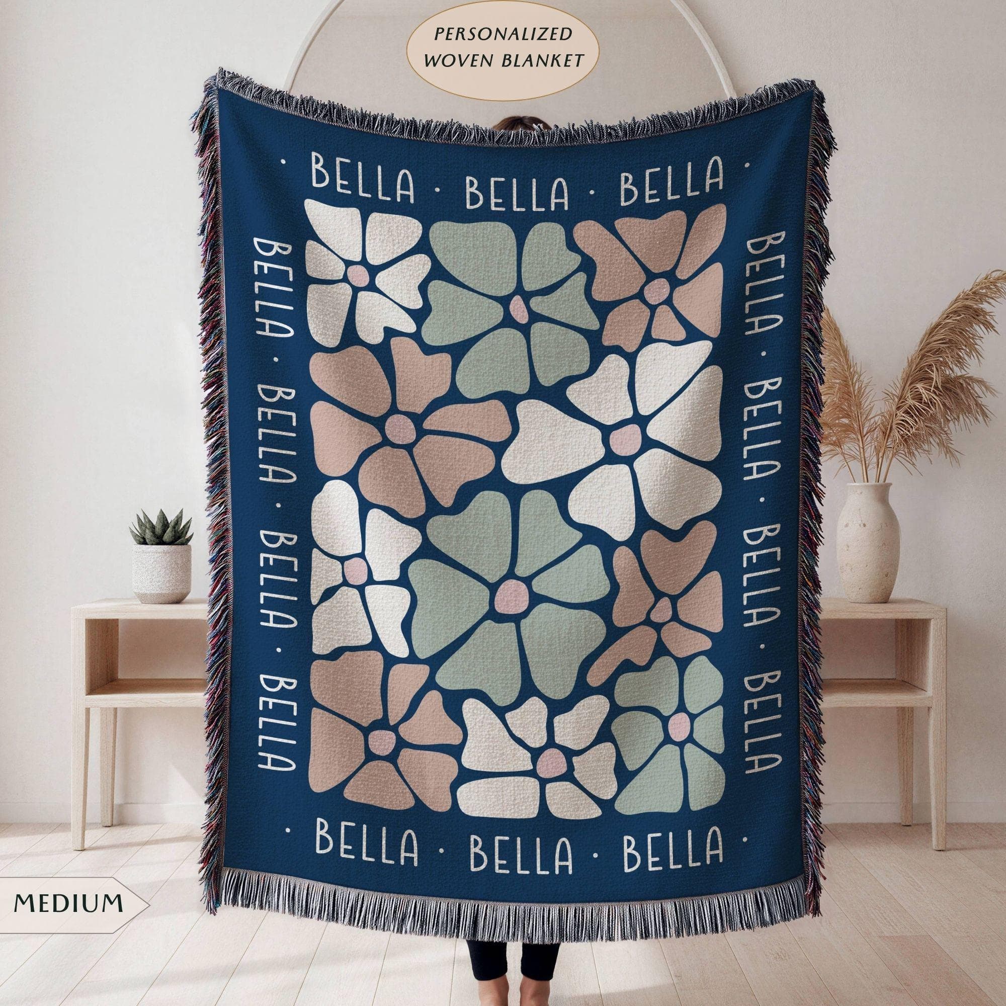 Personalized Name Woven Blanket, Custom Tapestry Throw for Teen Girl, Dorm Room Decor, Granddaughter Niece Birthday Gift