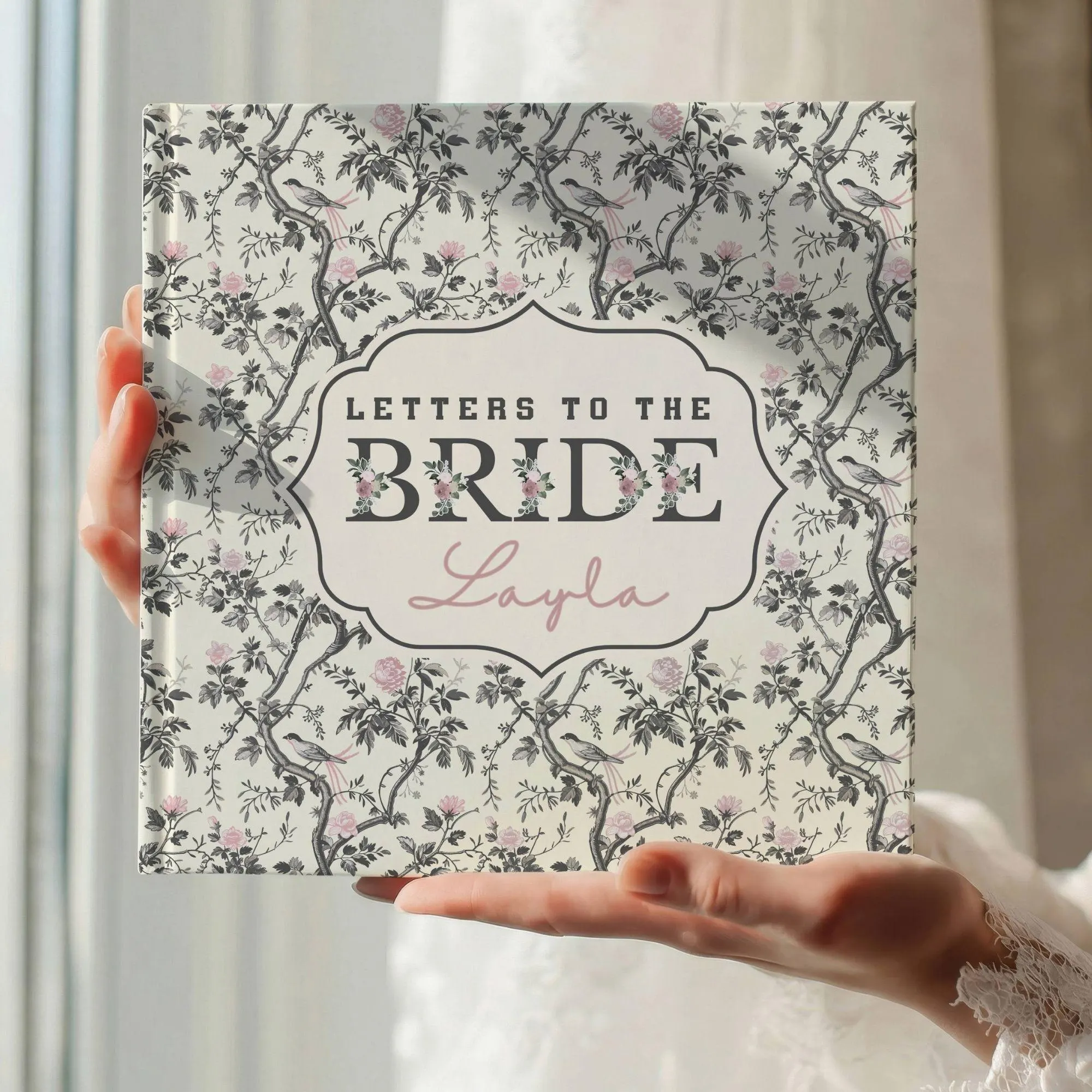 Letters to the Bride Guest Book, Personalized Bridal Shower Guestbook, Wedding Advice Book, Bride Keepsake, Toile Bride Gift - image 2