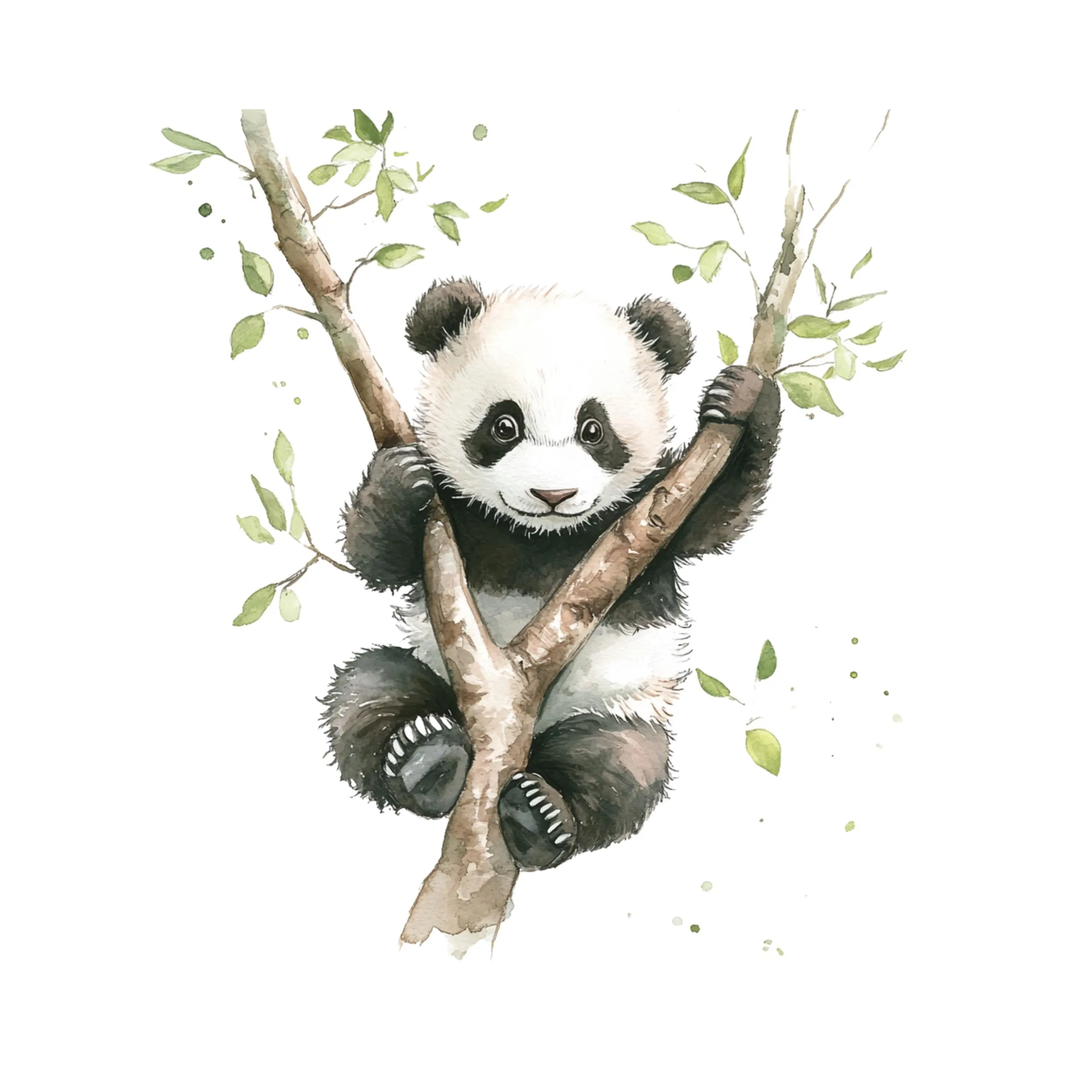 Cute Panda Watercolor Clipart, Adorable Panda Clipart ,Baby cute panda, Funny Panda clipart, panda eating, adorable panda, baby panda png - image 4