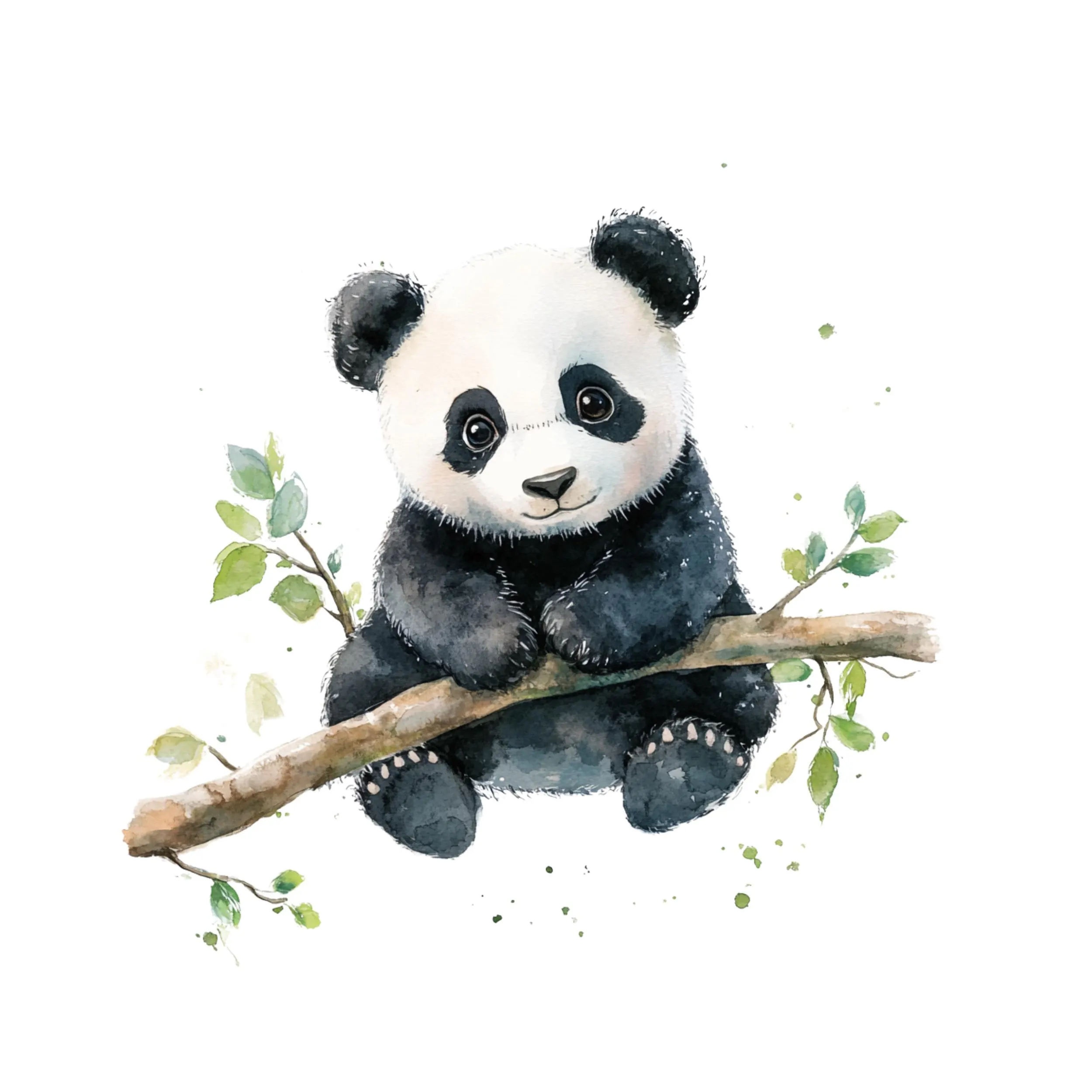 Cute Panda Watercolor Clipart, Adorable Panda Clipart ,Baby cute panda, Funny Panda clipart, panda eating, adorable panda, baby panda png - image 5