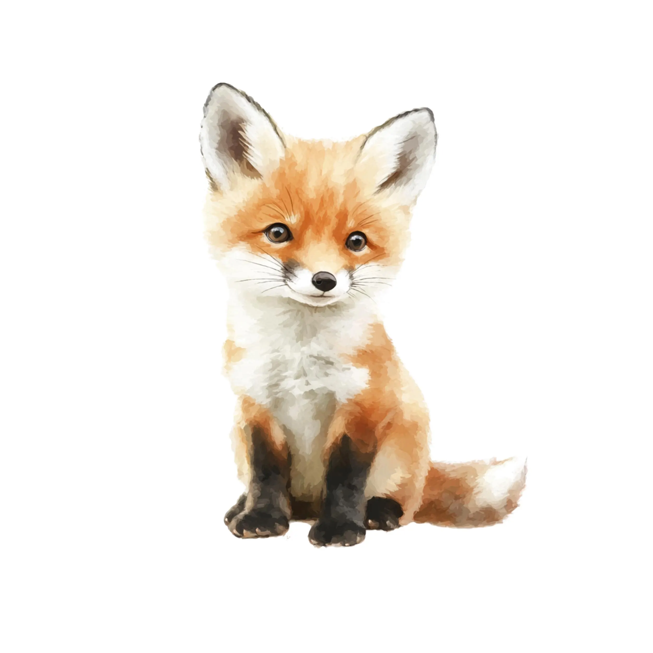 Baby Fox Baby Clipart, Fox Clipart, Little Fox Watercolor clipart, Watercolor Baby Fox clipart, Adorable Fox png, Wild animal, Fox images - image 4