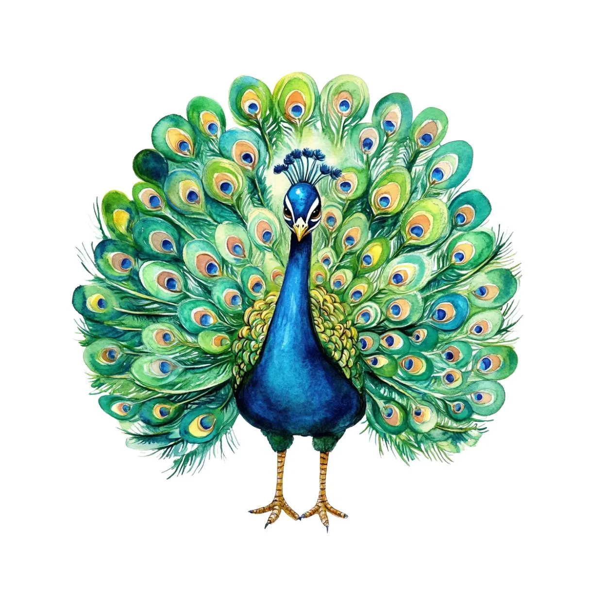 Watercolor Adorable Colorful Peacock Clipart, Watercolor Peacock clipart, Peacock clipart png, Peacock images, Peacock bird clip art png - image 3
