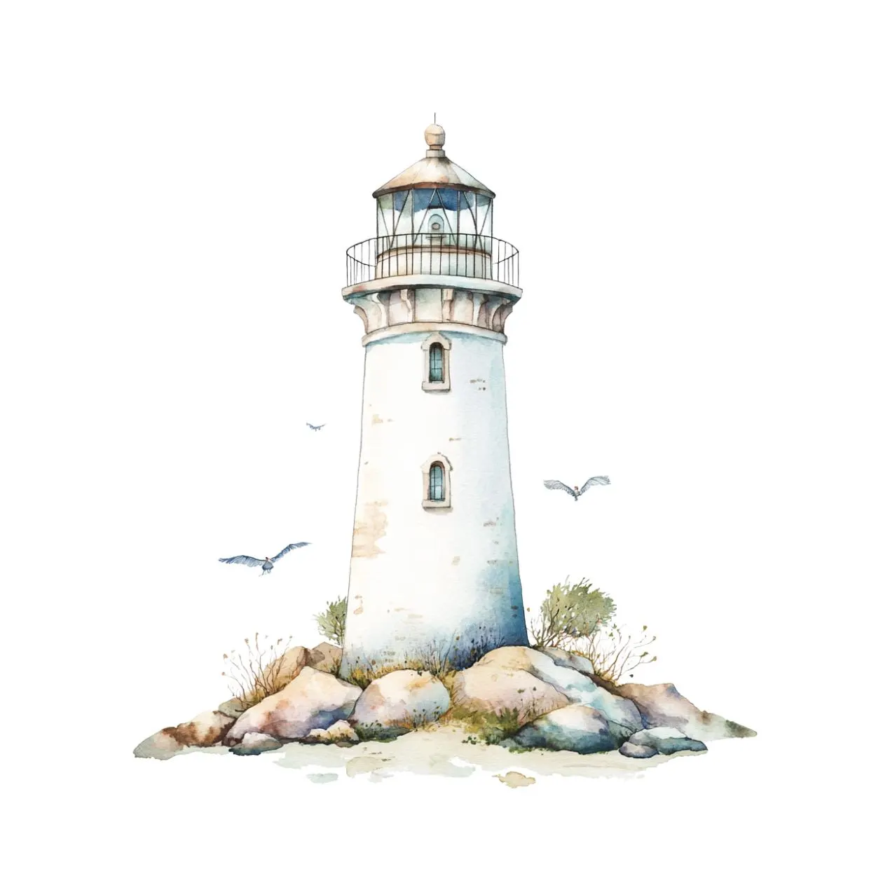 Watercolor Lighthouse Clipart, Beach,Light House Clipart,Ocean Landscape,Coastal Clipart,Light House clipart png,Light house pastel,Nautical - image 5