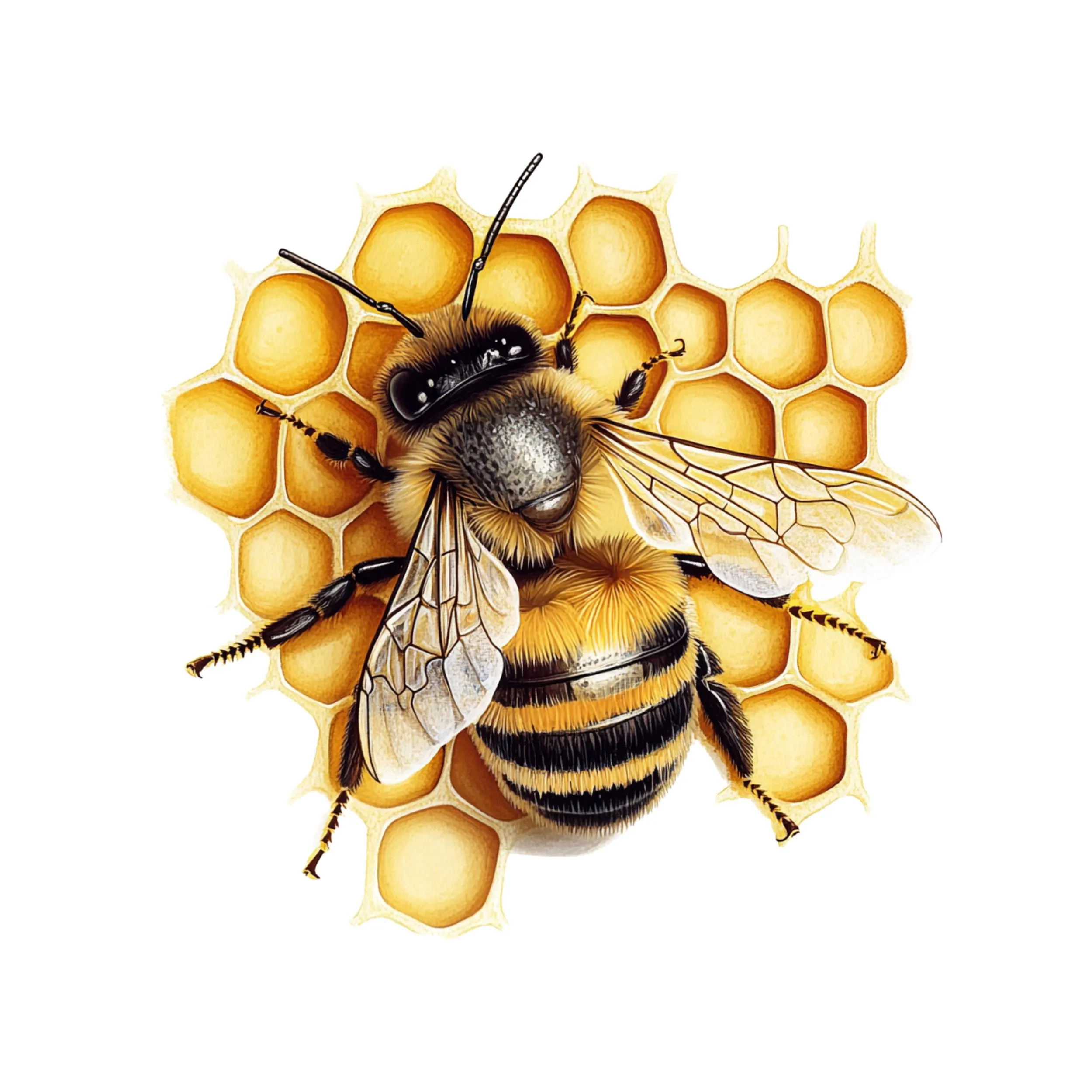Honey Bee Watercolor , Honey Bees Clipart, Honey  Comb Clipart, Beehive, Bee clipart,Honey comb png images, Honey bee design clipart, Bee - image 5