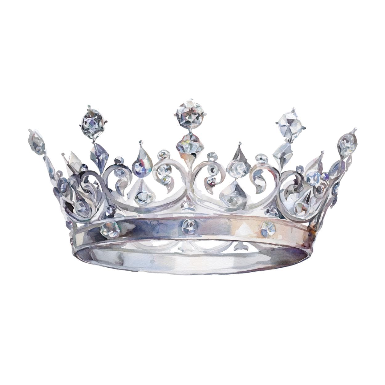Silver Crown with Diamond clipart, Silver Crown diamond, Tiaras Tiara Princess Crown, Royalty Clipart Tiara, Princess Crown with Diamond PNG - image 4