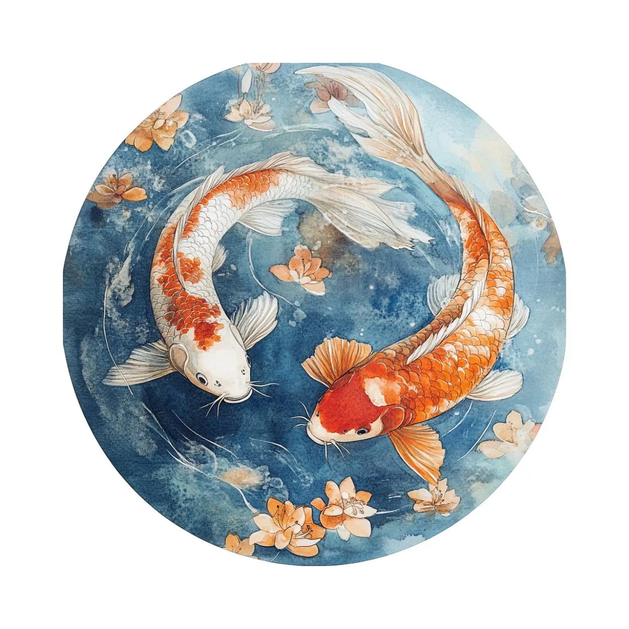 Watercolor Koi Fish clipart, Koi Fish images png , koi fish illustration, koi fish, Japanese Koi fish, Koi fish asian fish clipart, Koi Fish - image 3