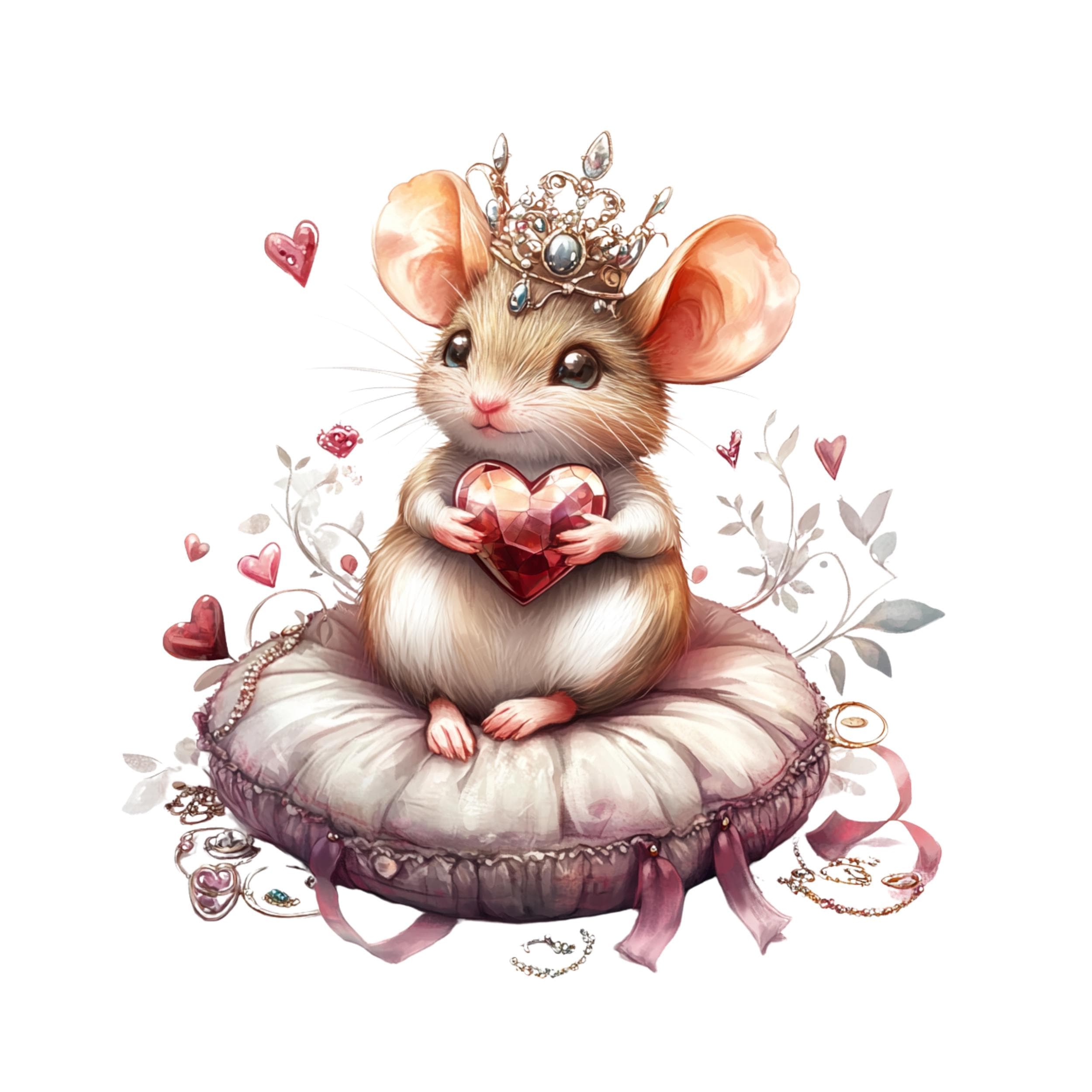 Little Mouse and gemstone Clipart , Cute Mouse Clipart, Princess Mouse ,Watercolor Mouse clipart,cute mice,Adorable Mouse Nursery clipart - image 5