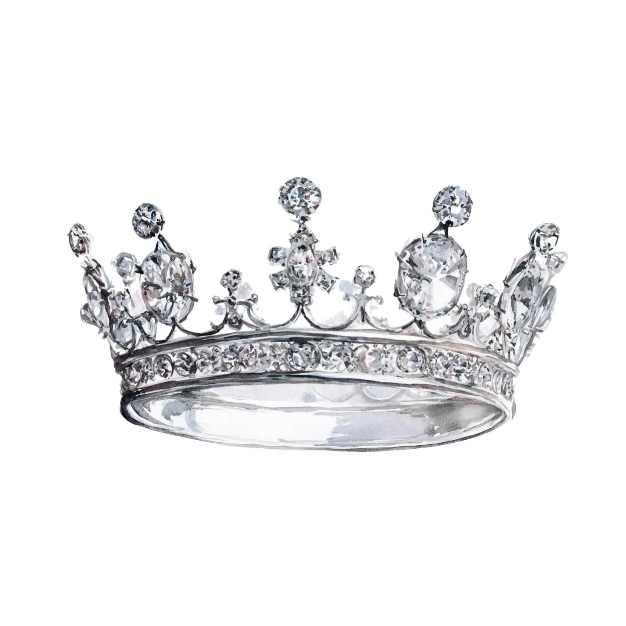 Silver Crown with Diamond clipart, Silver Crown diamond, Tiaras Tiara Princess Crown, Royalty Clipart Tiara, Princess Crown with Diamond PNG - image 3