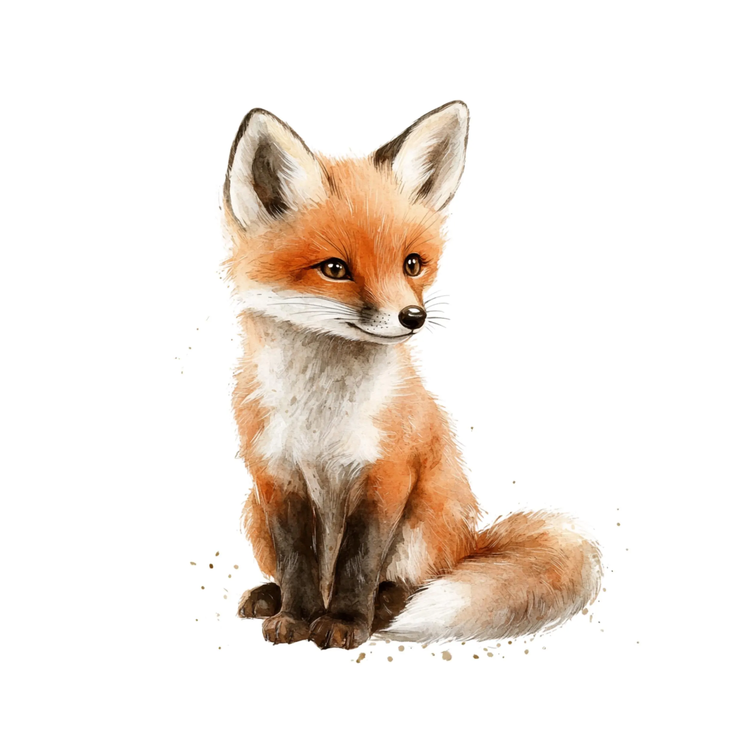 Baby Fox Baby Clipart, Fox Clipart, Little Fox Watercolor clipart, Watercolor Baby Fox clipart, Adorable Fox png, Wild animal, Fox images - image 3