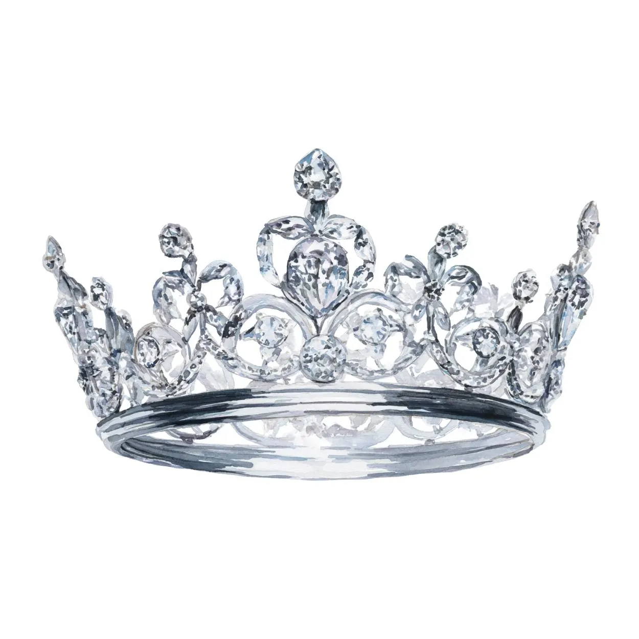 Silver Crown with Diamond clipart, Silver Crown diamond, Tiaras Tiara Princess Crown, Royalty Clipart Tiara, Princess Crown with Diamond PNG - image 5