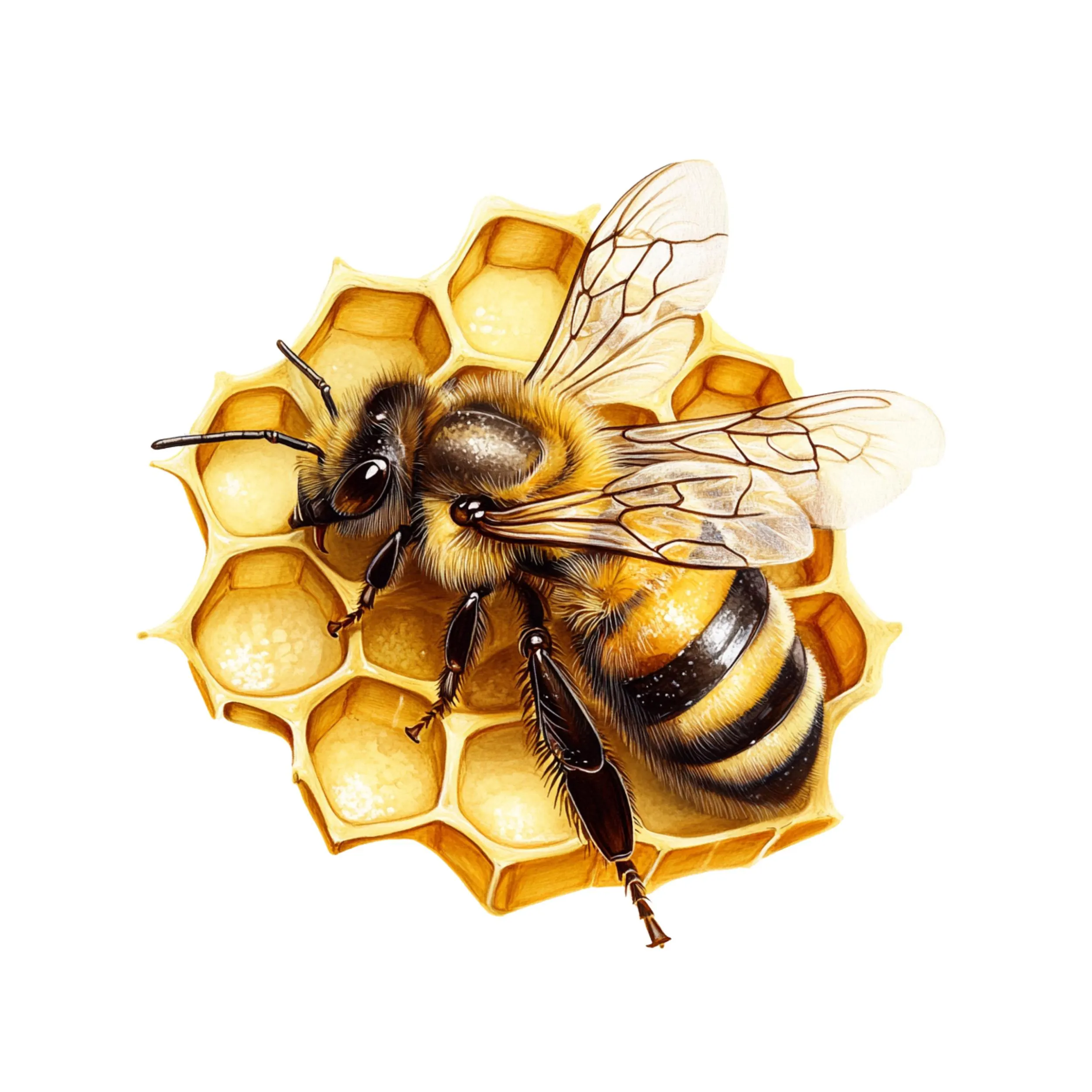 Honey Bee Watercolor , Honey Bees Clipart, Honey  Comb Clipart, Beehive, Bee clipart,Honey comb png images, Honey bee design clipart, Bee - image 4