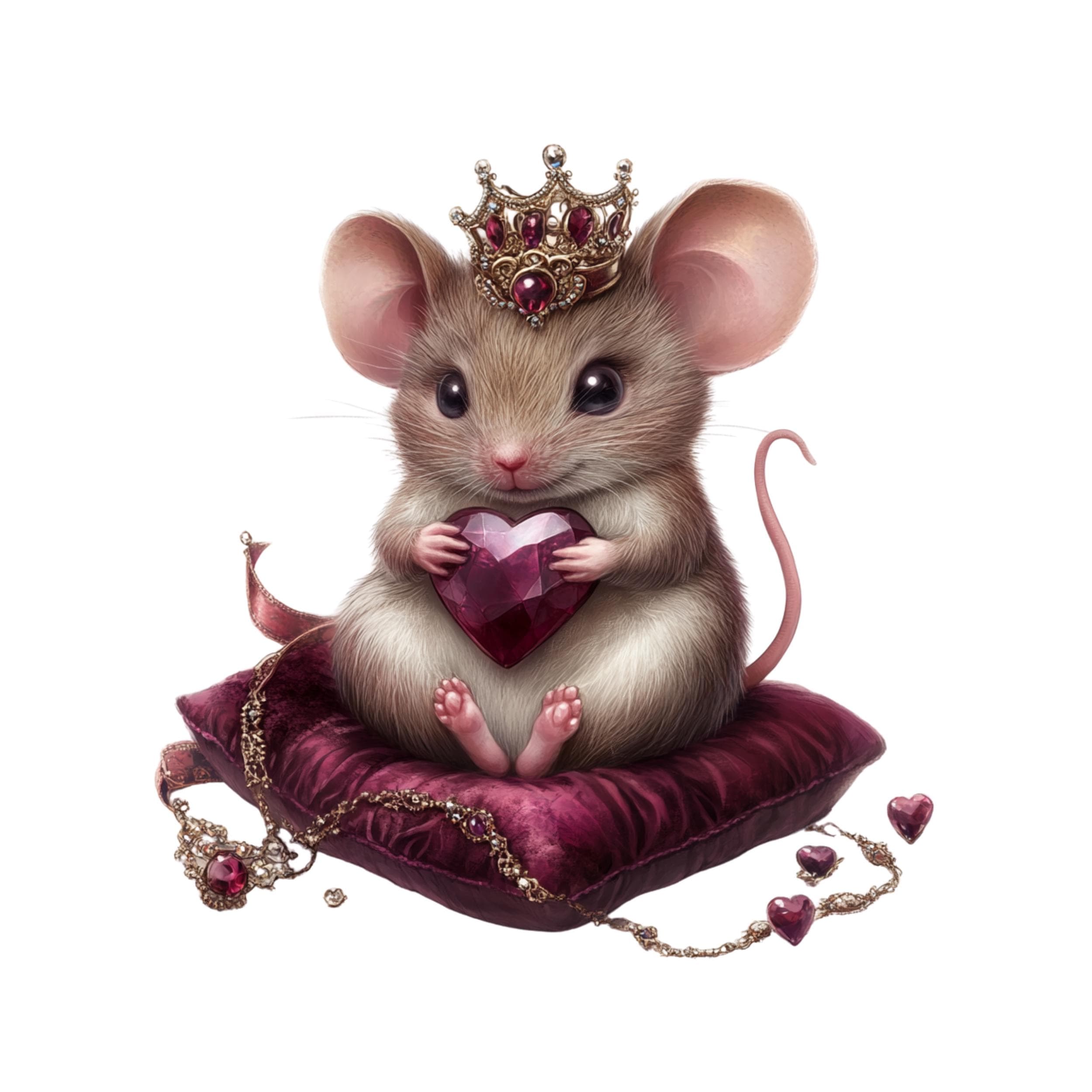 Little Mouse and gemstone Clipart , Cute Mouse Clipart, Princess Mouse ,Watercolor Mouse clipart,cute mice,Adorable Mouse Nursery clipart - image 4