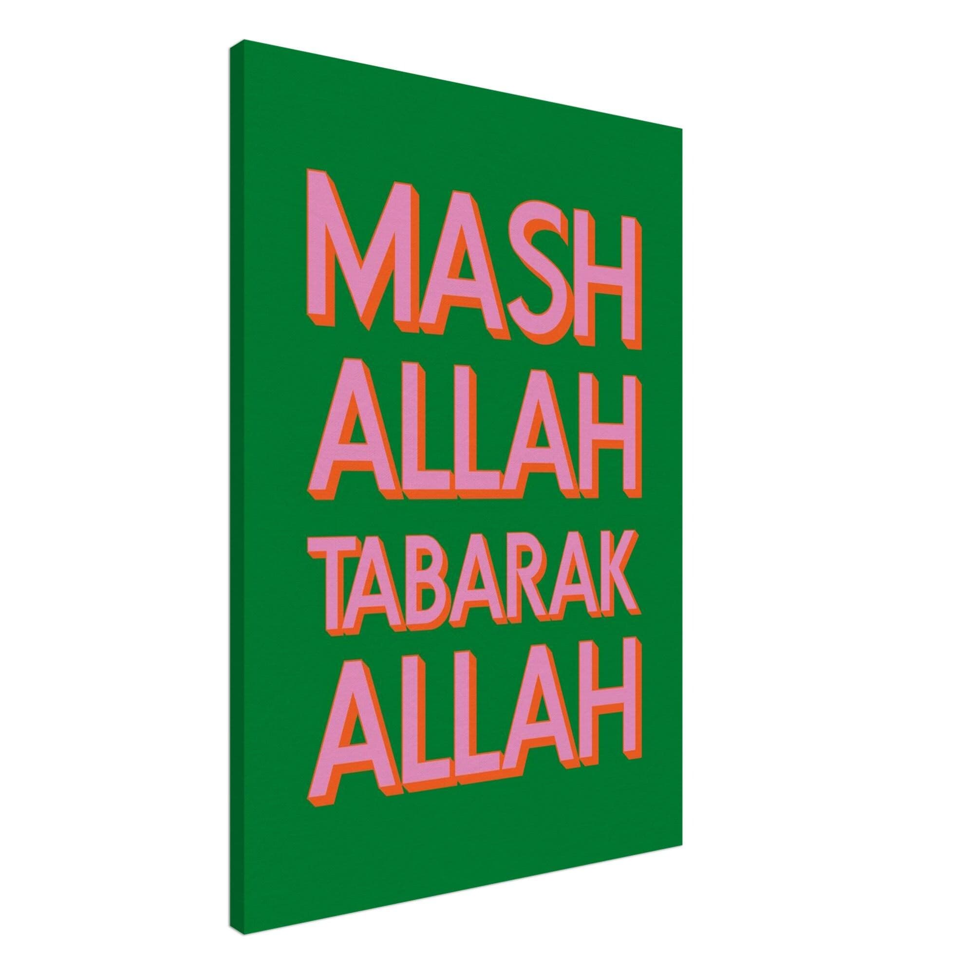 Islamic Pop Art: MashAllah TabarakAllah, Green Pink, Retro Vintage, Aqiqah Decor - image 4