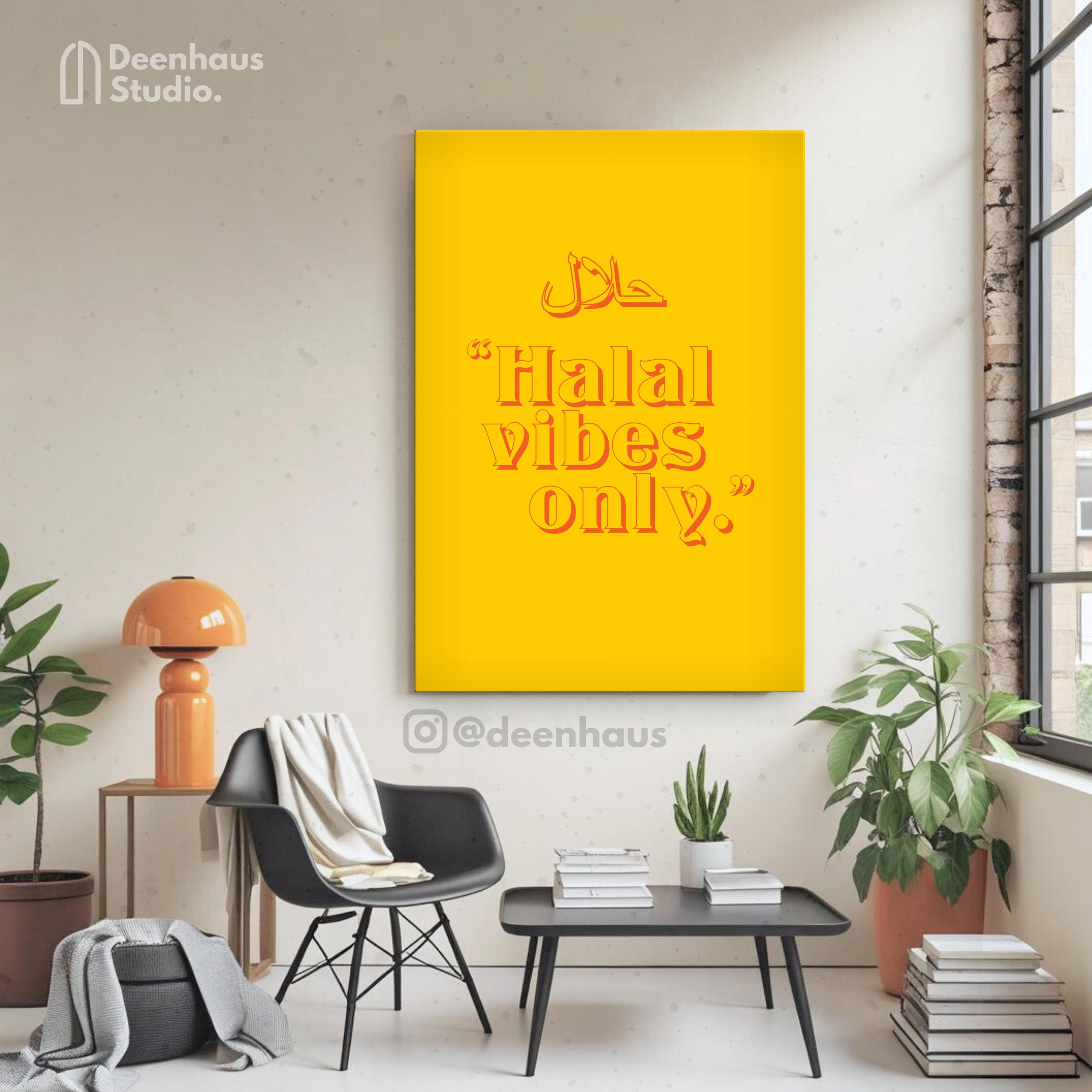Muslim Pop Art: Islamic Decor, Halal Vibes, Arabic Calligraphy, Yellow Pink, Retro Vintage - image 4
