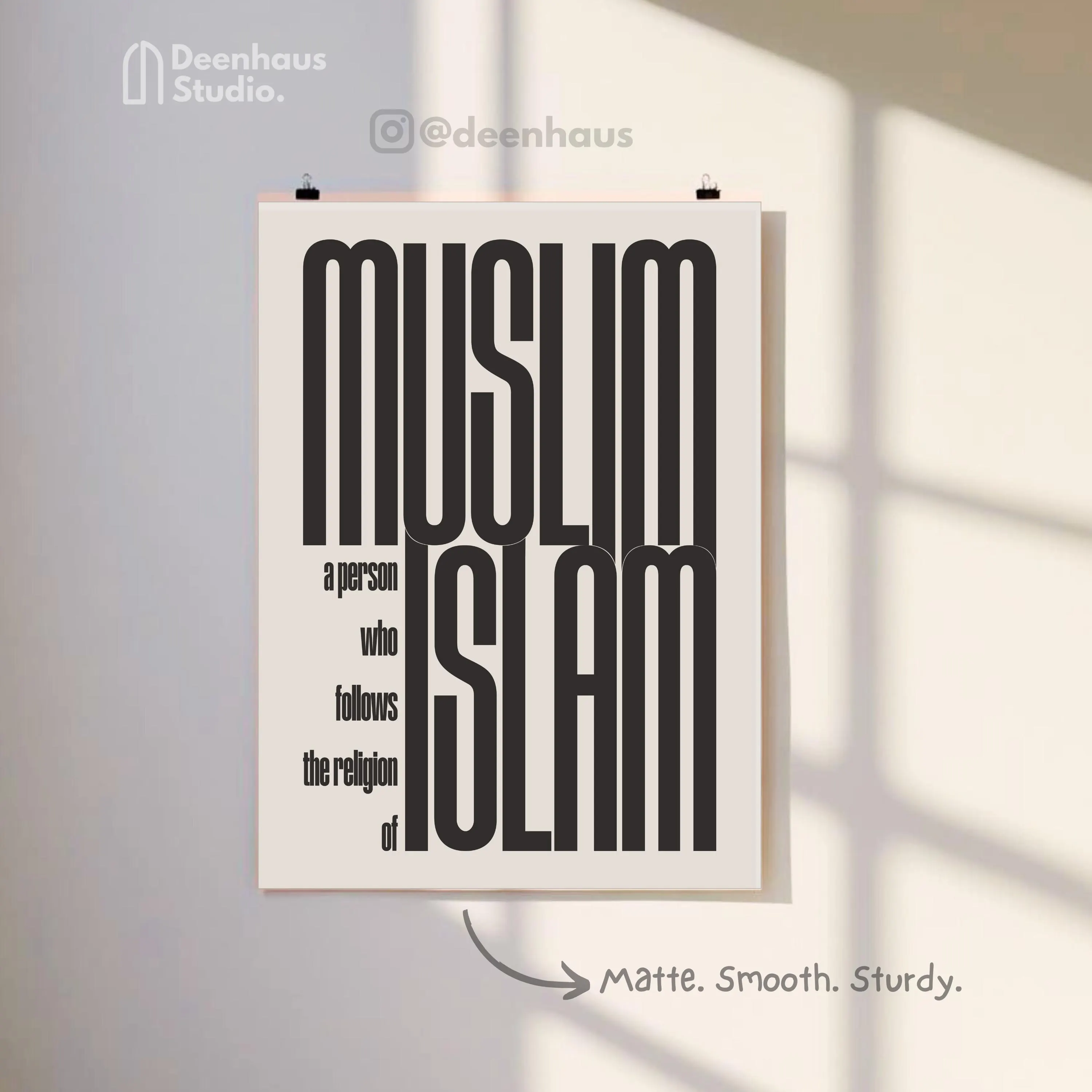 Minimalist Muslim Poster: Retro Bauhaus Islamic Home Decor