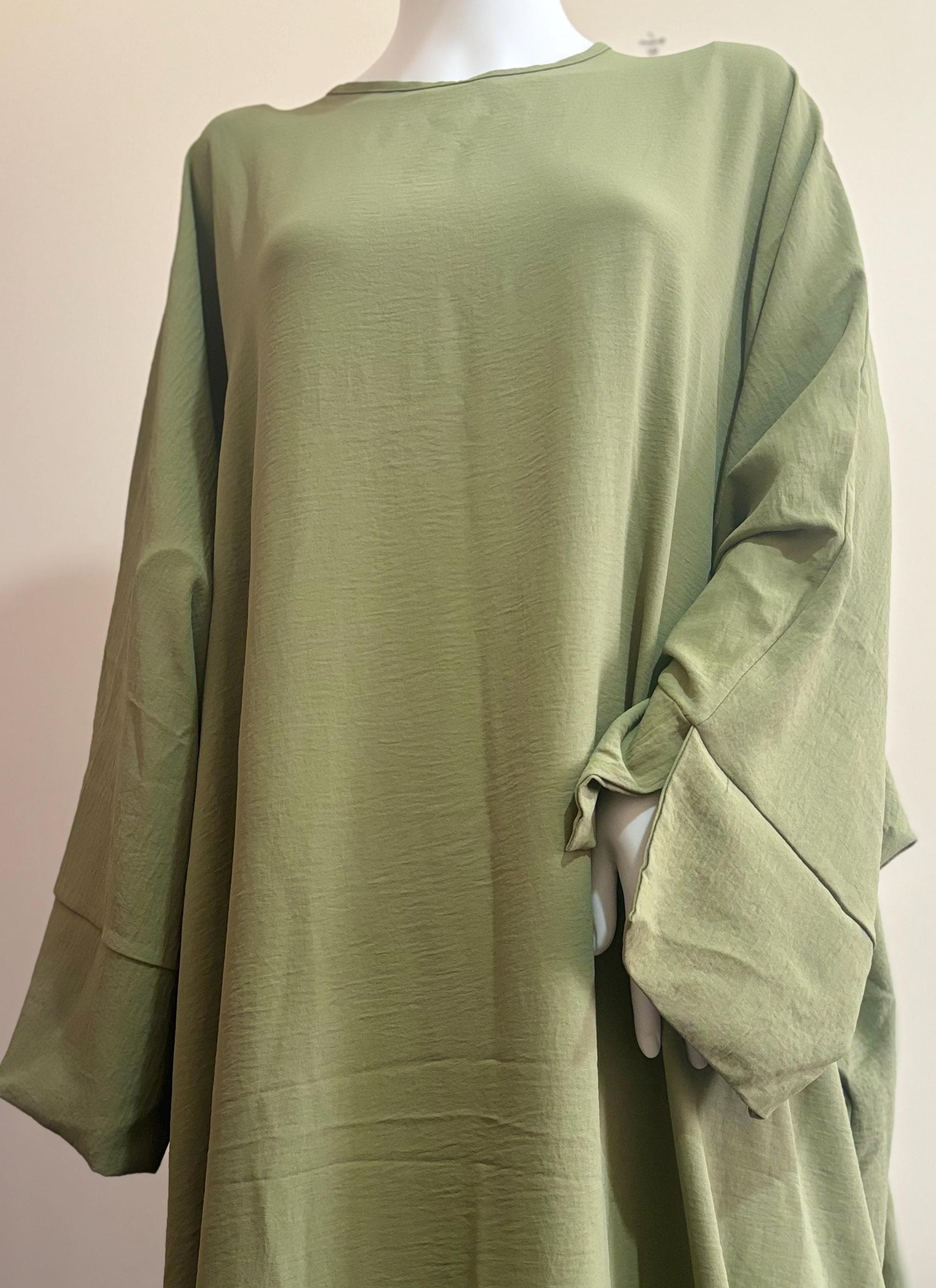 Green Maxi Abaya Dress, Loose Fit Islamic Clothing - image 5