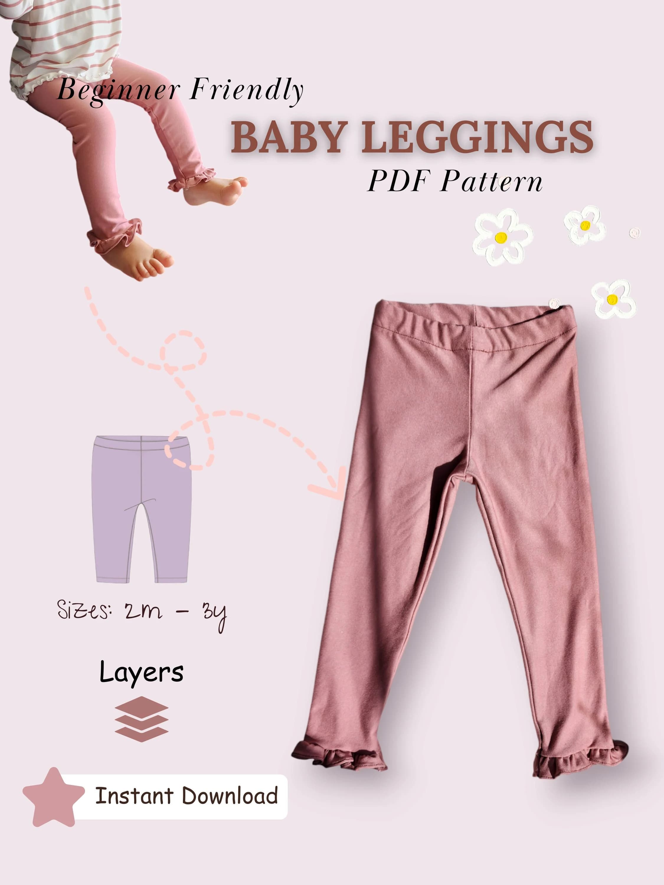 Kids Leggings Sewing Pattern, Easy Printable Pants (PDF)