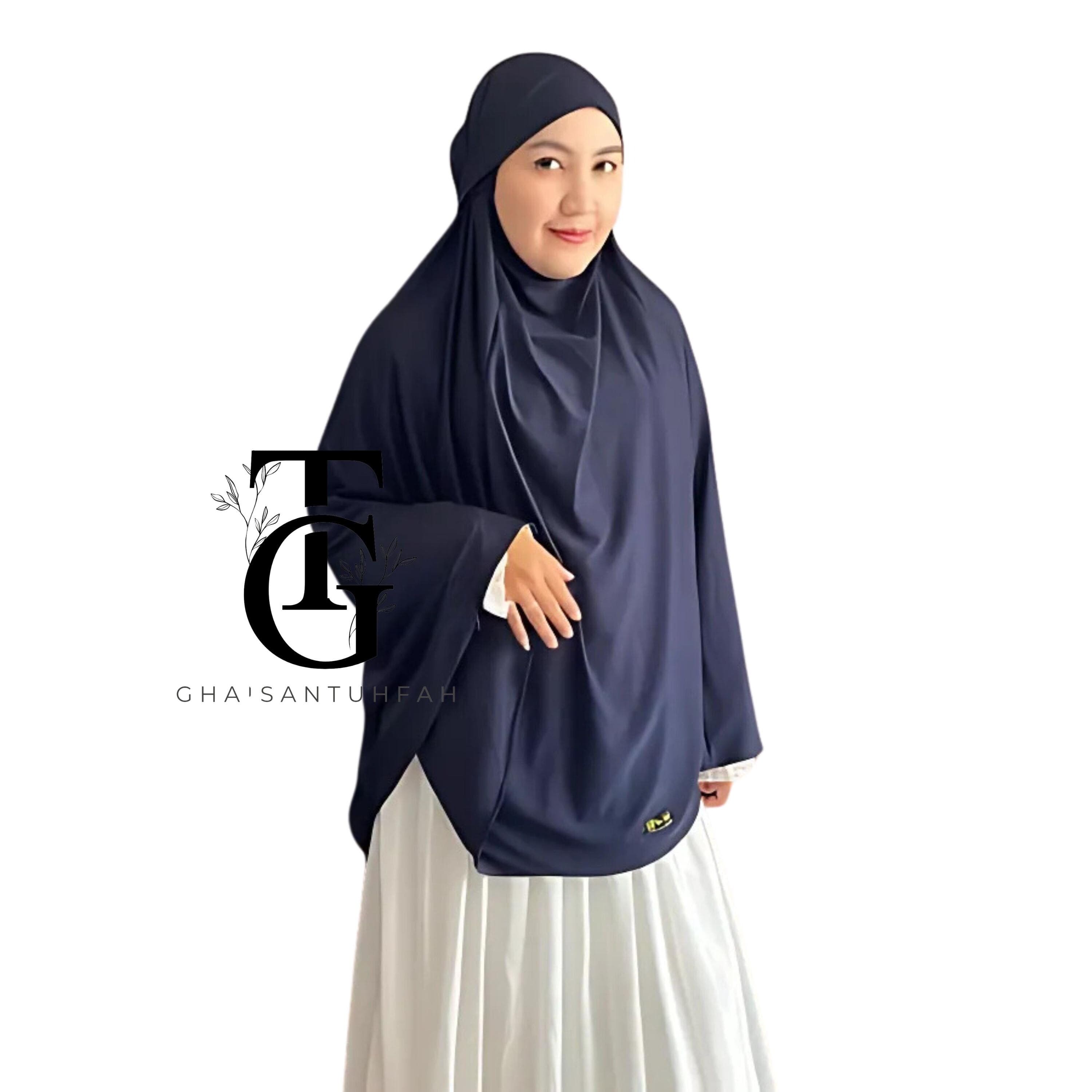 French Khimar Niqab Veil, Medina Syari Jumbo Instant Bergo Veil, Modest Islamic Scarf, Elegant Hijab Head Cover, Religious Headwear GT43 - image 3