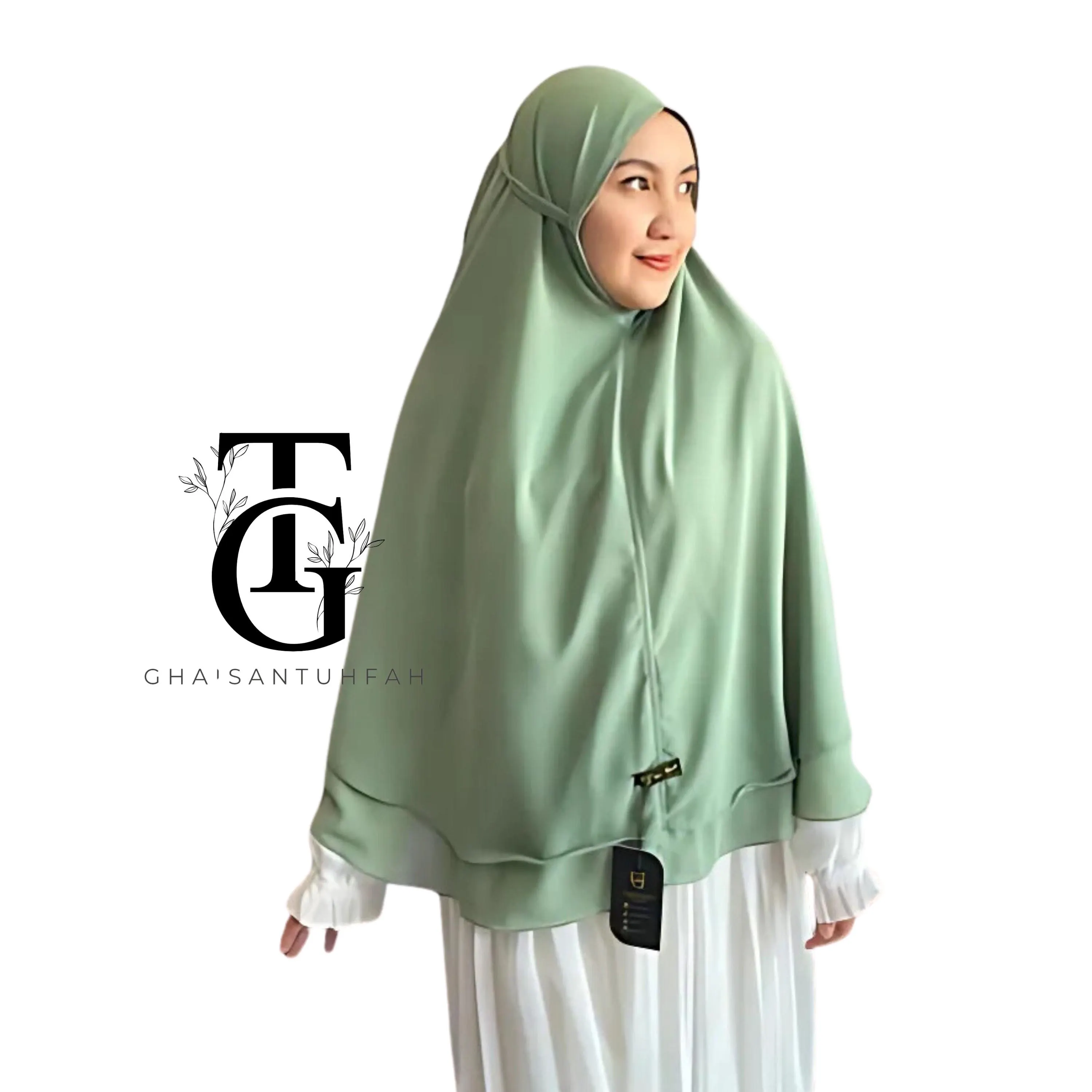 Khimar Syar'i Hijab, Ceruty Babydoll Two Layer Non Ped Hijab, Modest Islamic Scarf, Elegant Hijab Head Cover, Religious Headwear GT34 - image 3