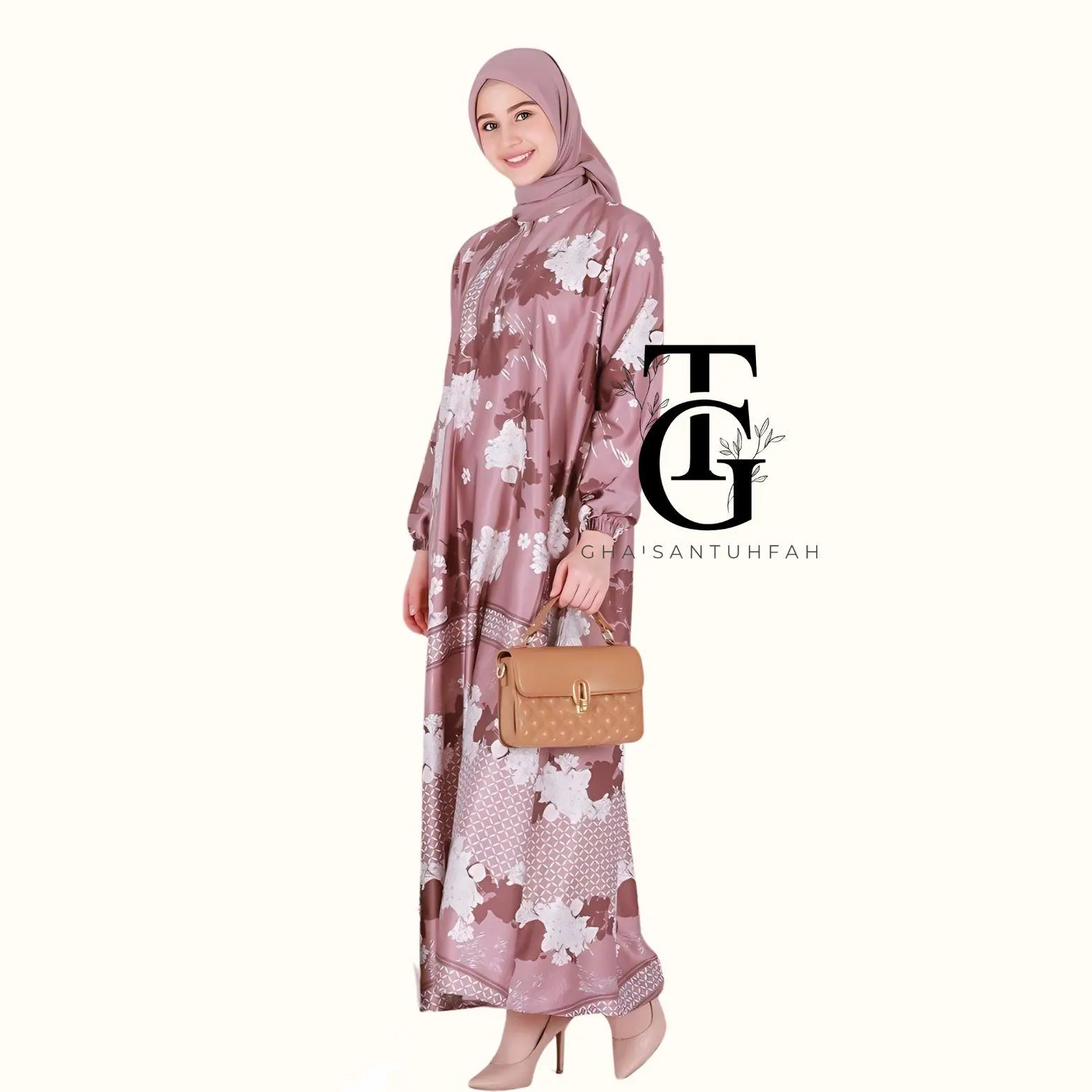 Premium Silk Abaya Jumbo Grietta motif, Dress Muslim, Modest Maxi Dress, Islamic Clothing,Traditional Robe, Ramadan Outfit, slamic Gift GT15 - image 5